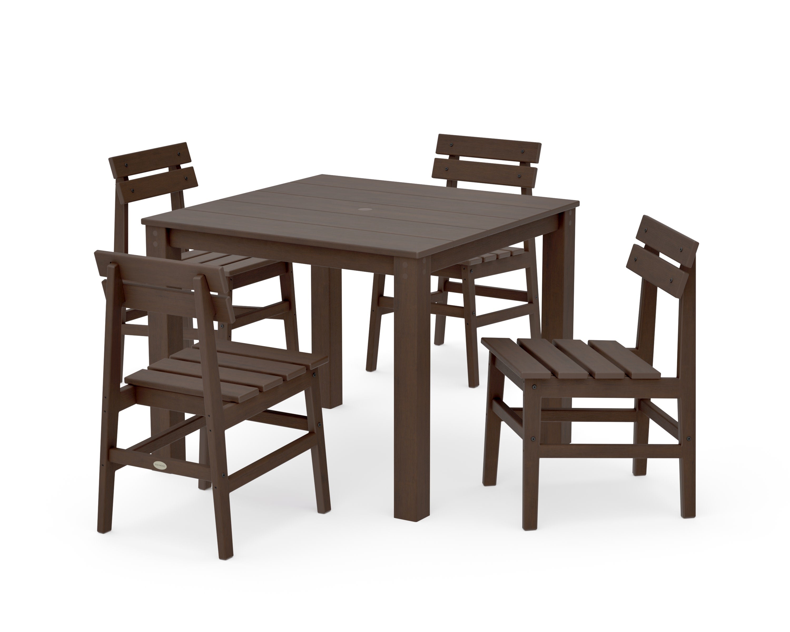 Modern Studio Plaza Chair 5-Piece Parsons Dining Set in Kona