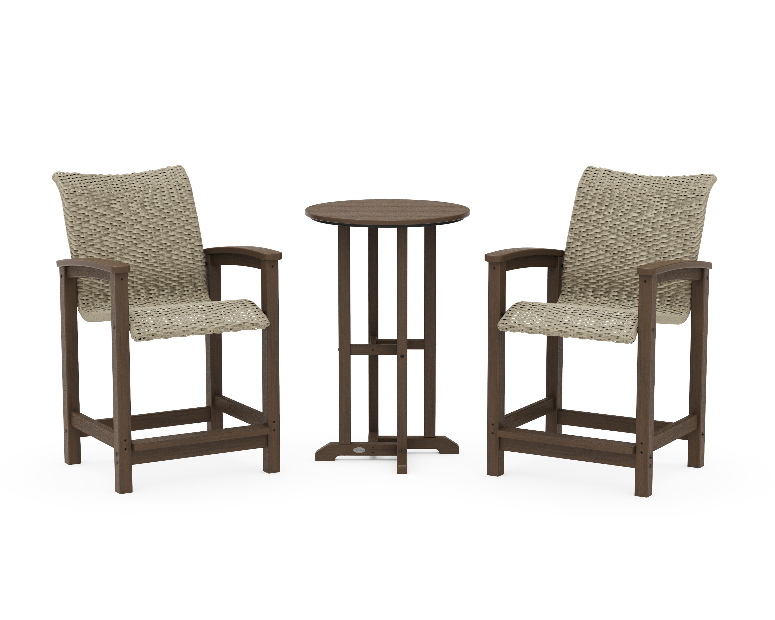 Coastal Woven 3-Piece Farmhouse Counter Set in Kona / Dune Grass