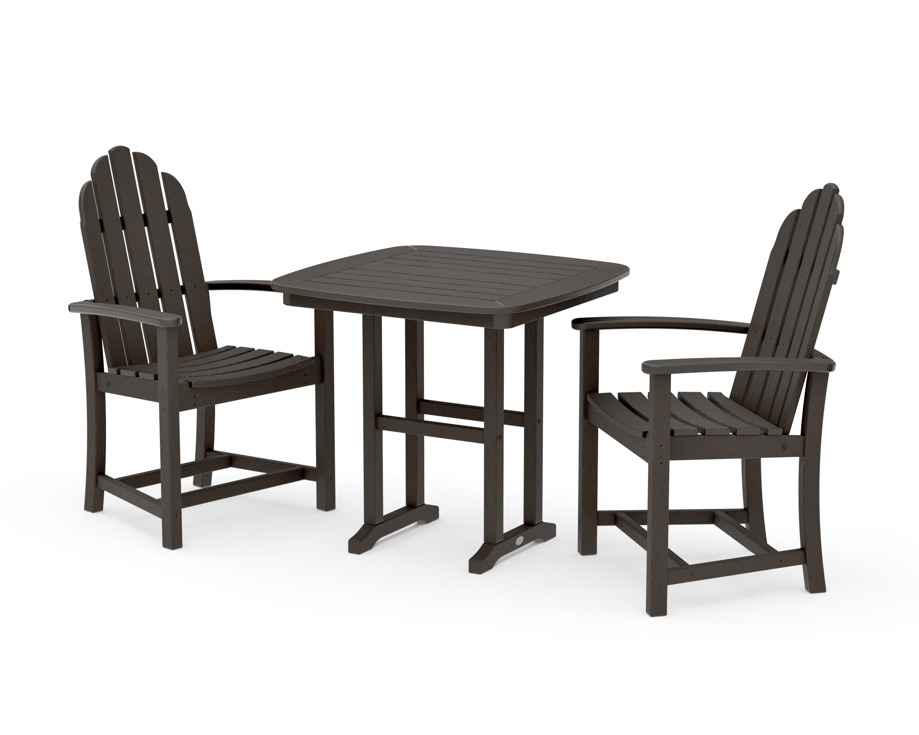 Classic Adirondack 3-Piece Dining Set in Vintage Coffee