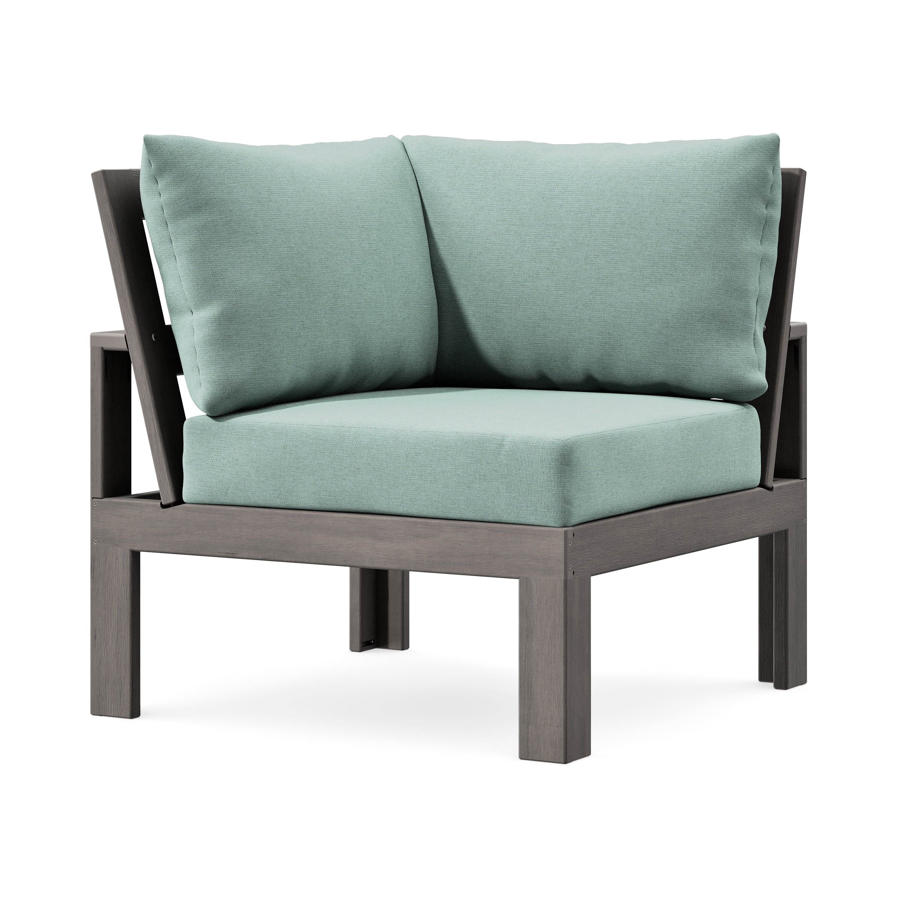 Modular Corner Chair in Driftwood / Glacier Spa