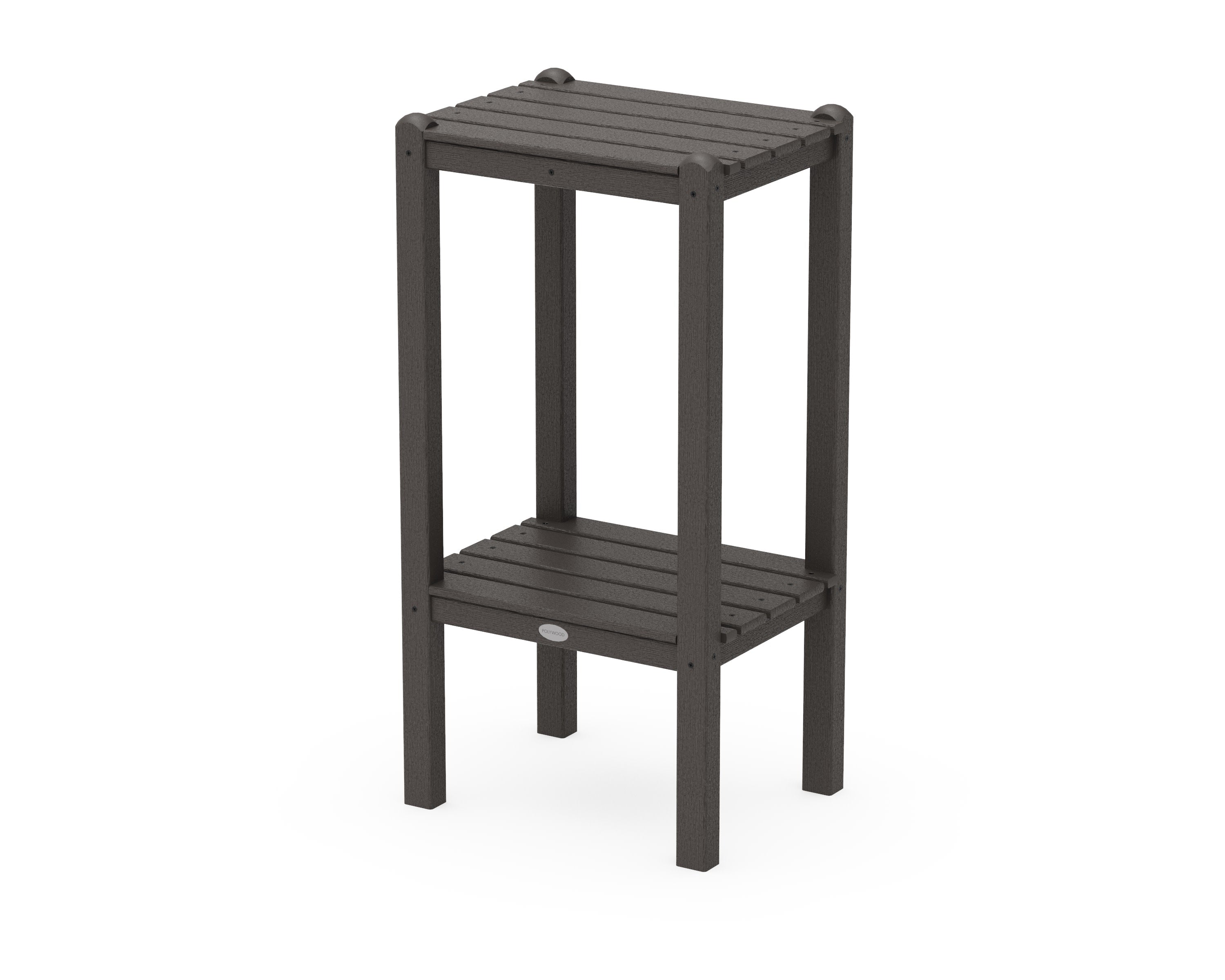 Two Shelf Bar Side Table in Vintage Coffee