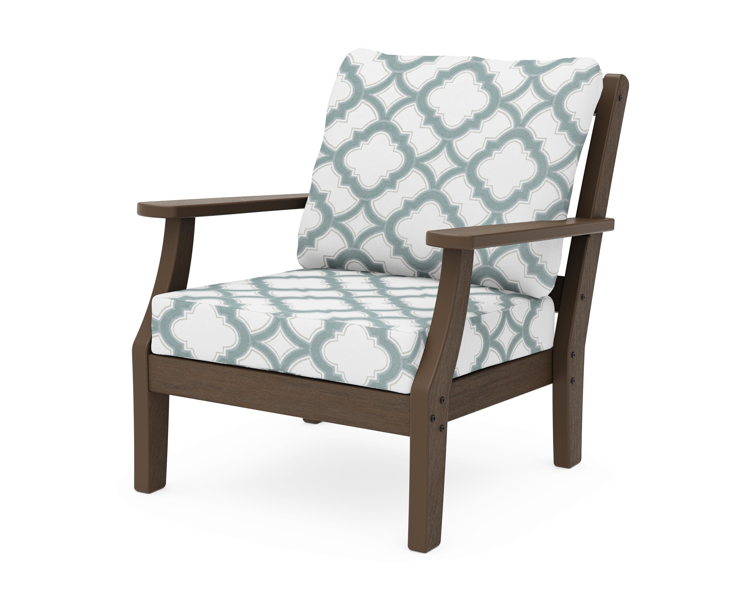 Chinoiserie Deep Seating Chair in Kona / Trellis Glacier Spa