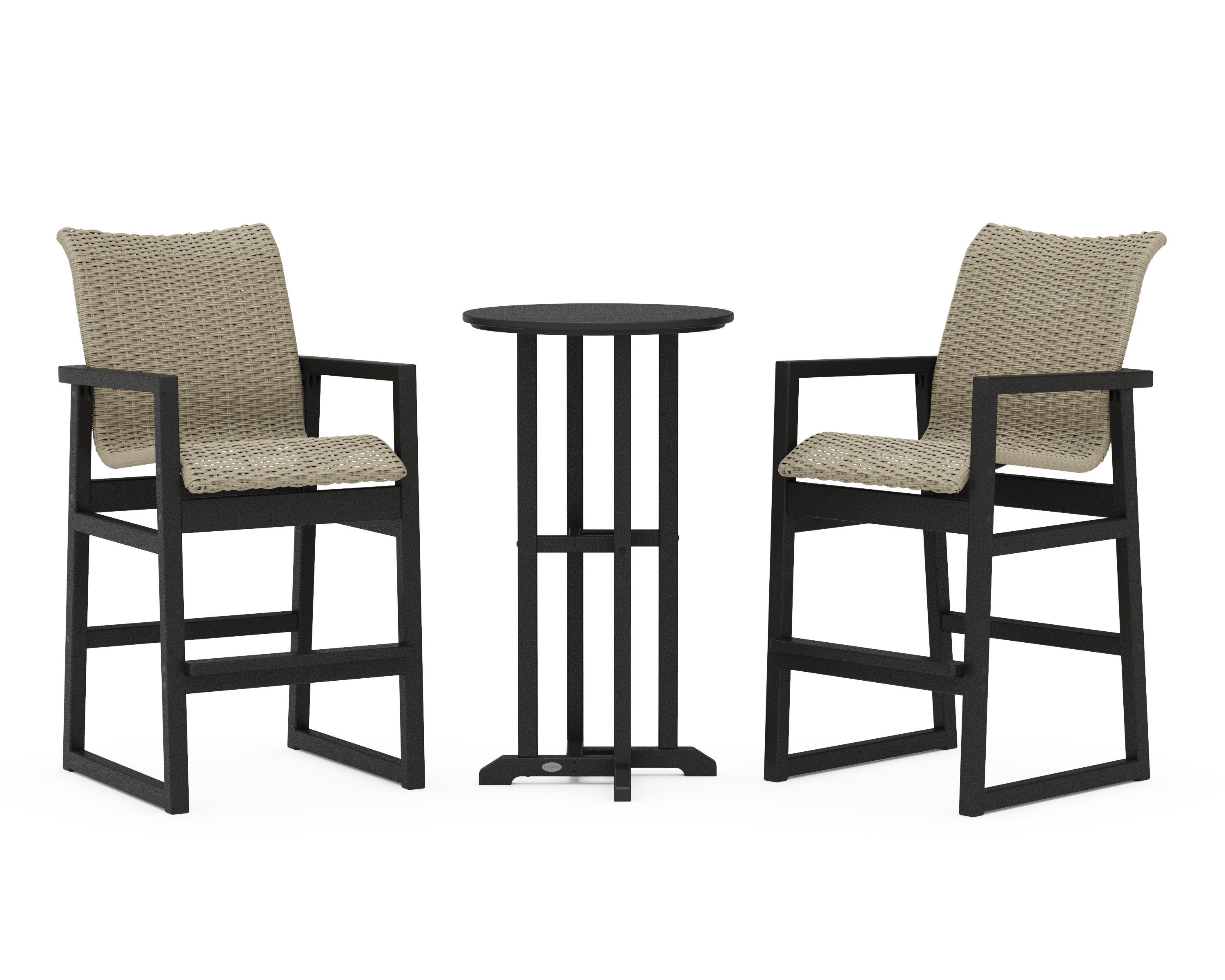 EDGE Woven 3-Piece Farmhouse Bar Set in Black / Dune Grass