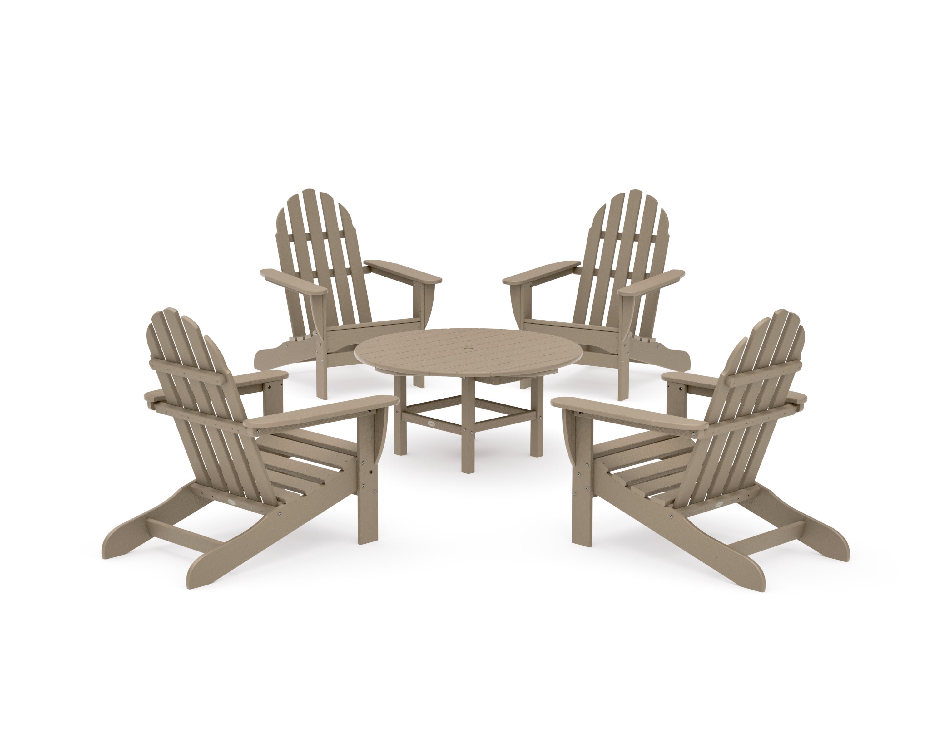 Classic Adirondack 5-Piece Conversation Set in Vintage Sahara