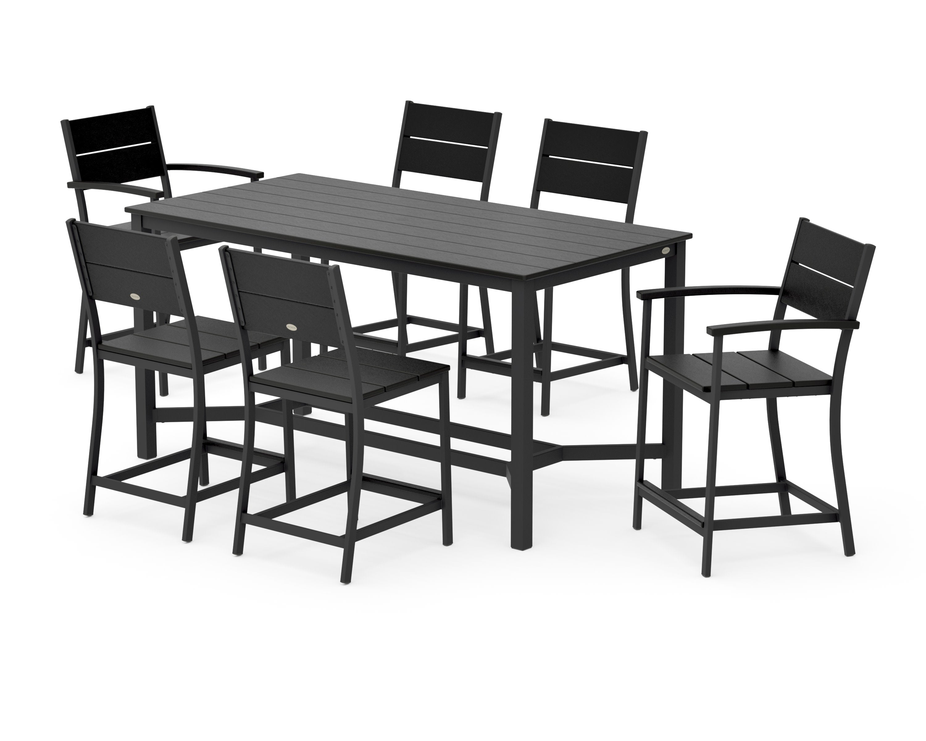Main Street 7-Piece Counter Set in Black / Black
