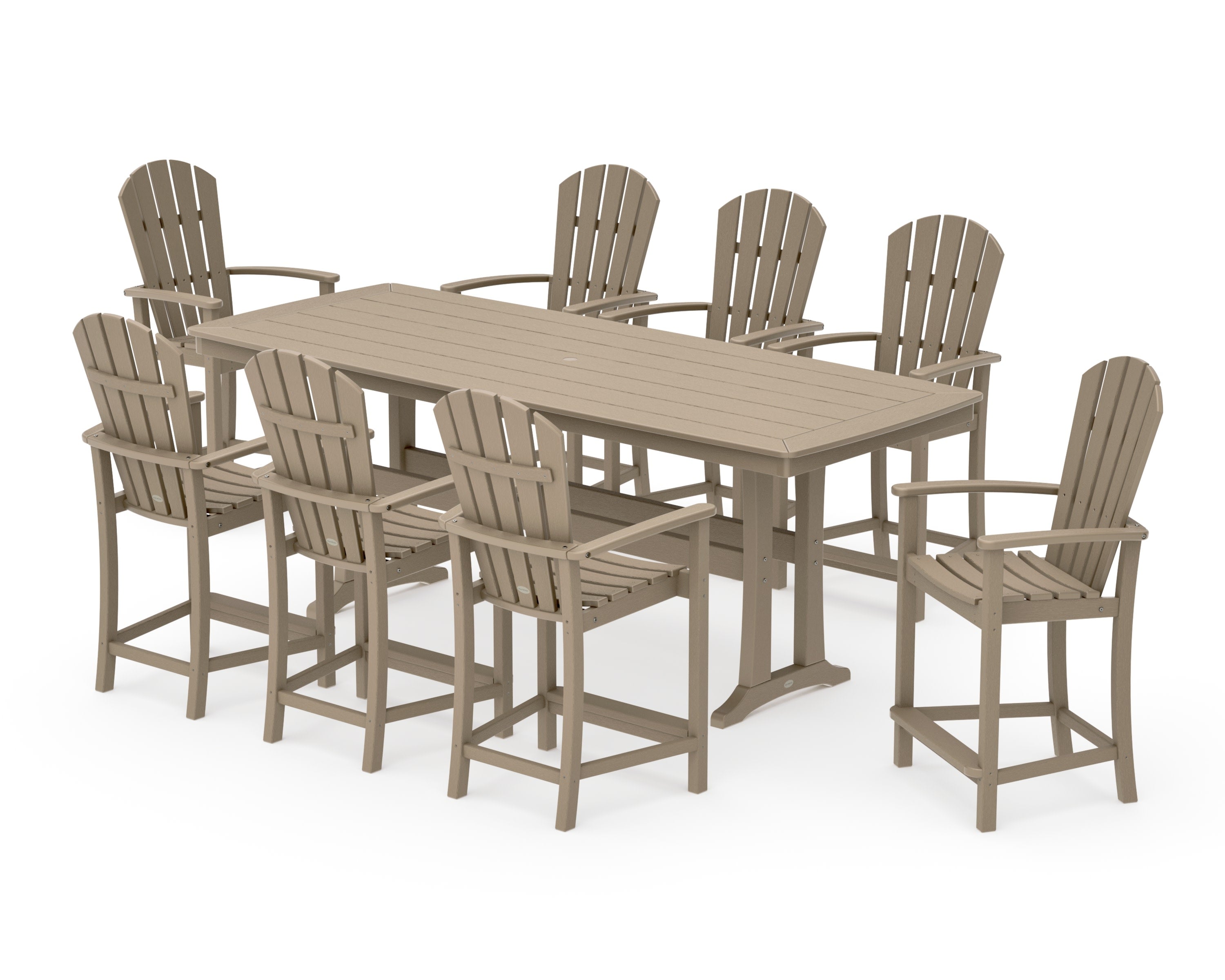Palm Coast 9-Piece Counter Set with Trestle Legs in Vintage Sahara