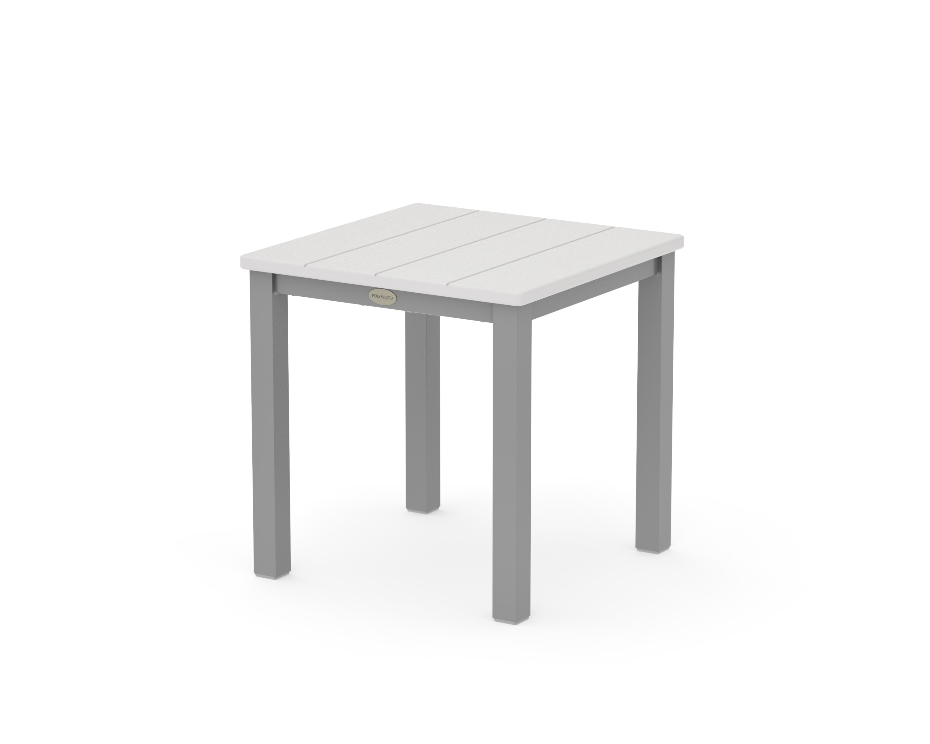Main Street 18" Side Table in Silver / Vintage White