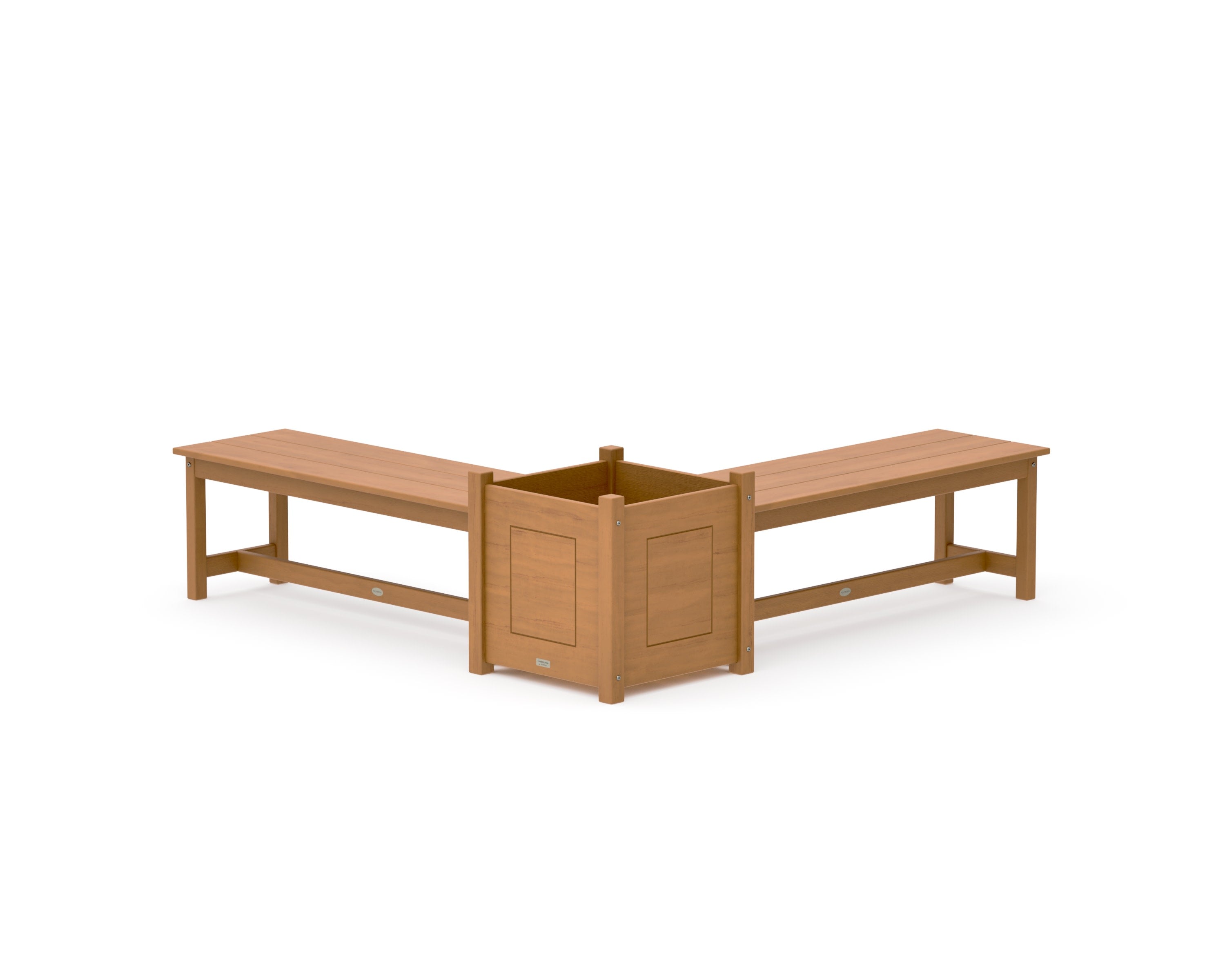 48" Country Living L- Shaped Planter Bench Set- Large in Natural