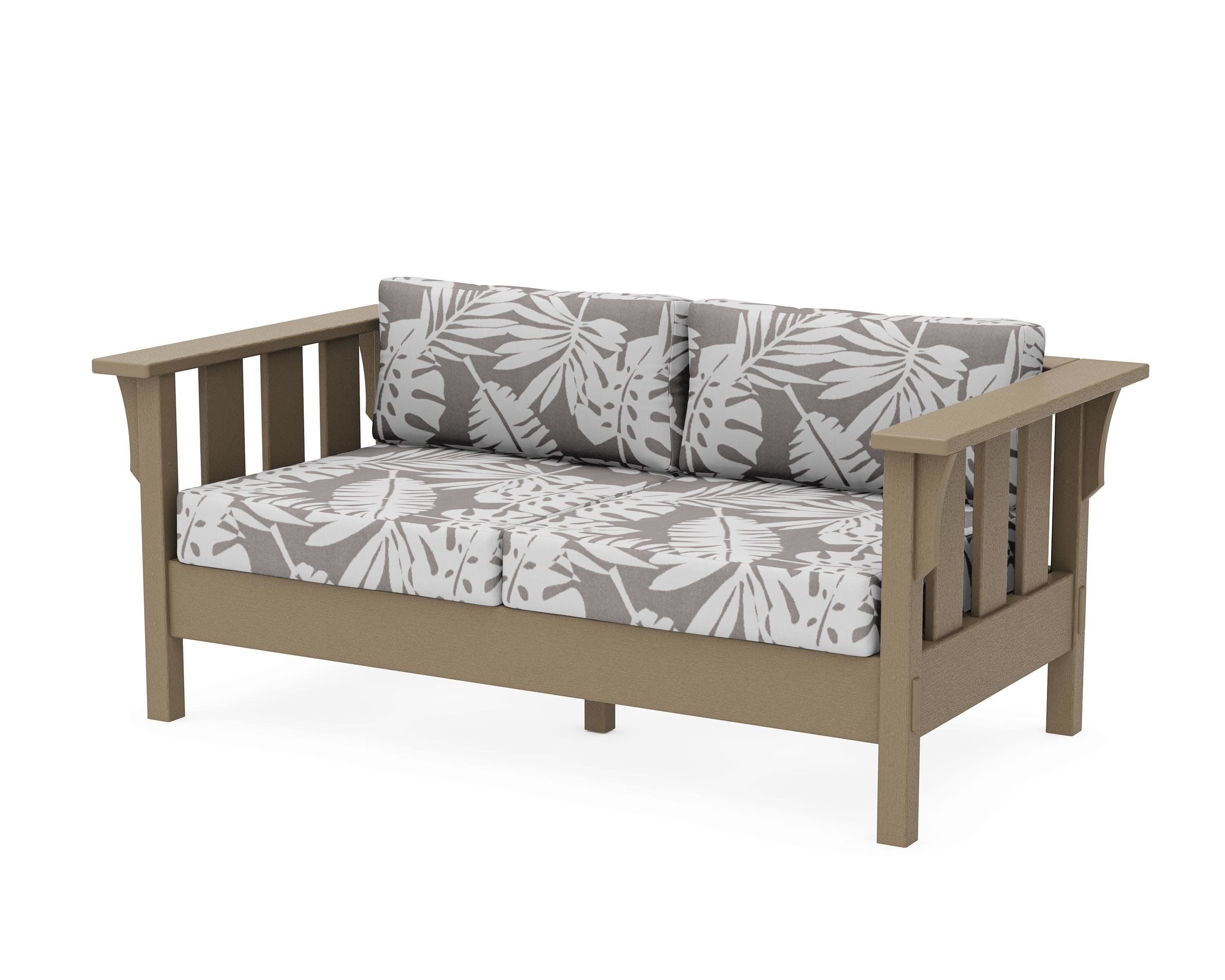 Acadia Deep Seating Loveseat in Vintage Sahara / Leaf Grey Mist