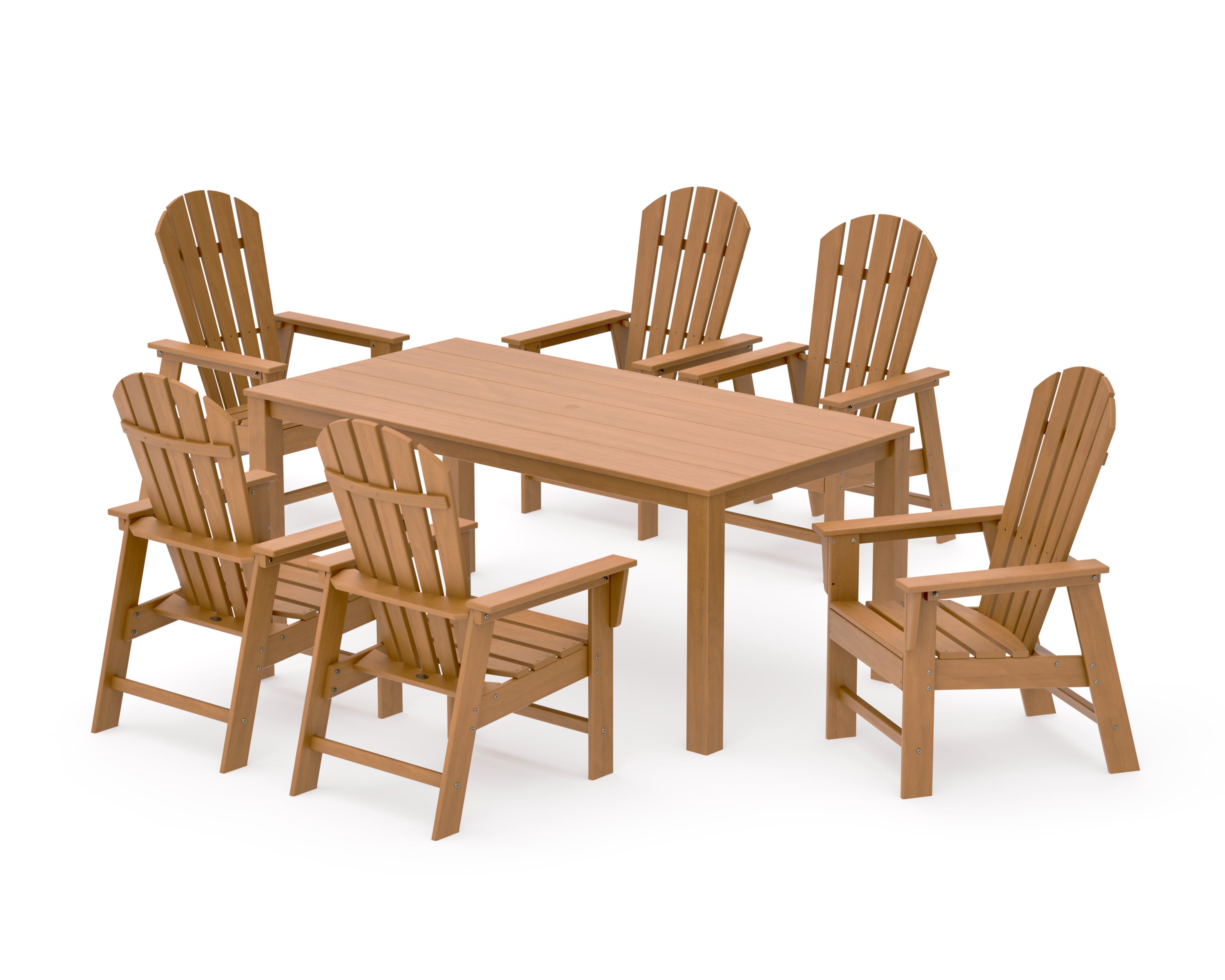 South Beach 7-Piece Parsons Dining Set in Natural