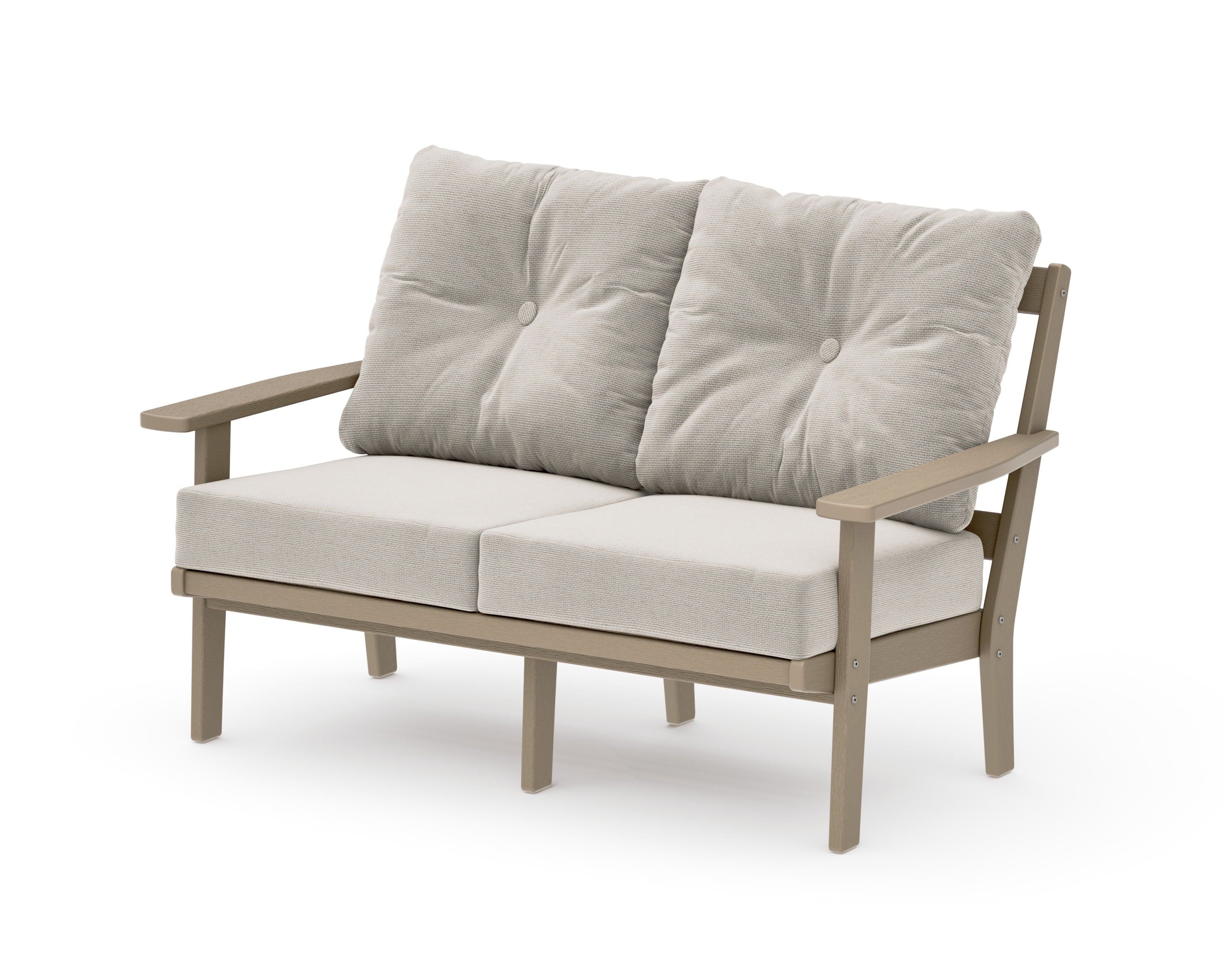Prairie Deep SeatingLoveseat in Vintage Sahara / Dune Burlap