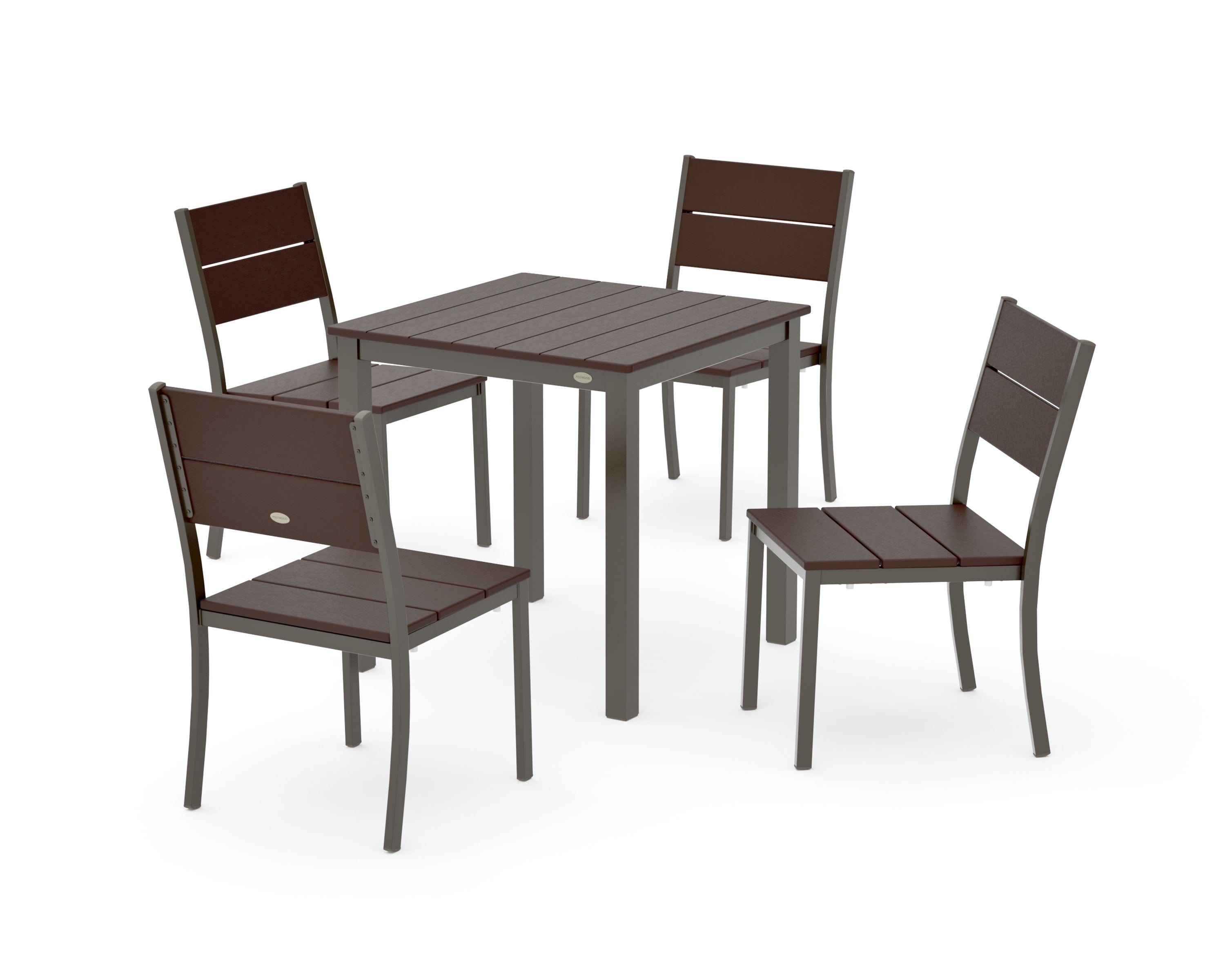 Main Street 5-Piece Square Dining Set- Small in Bronze / Mahogany