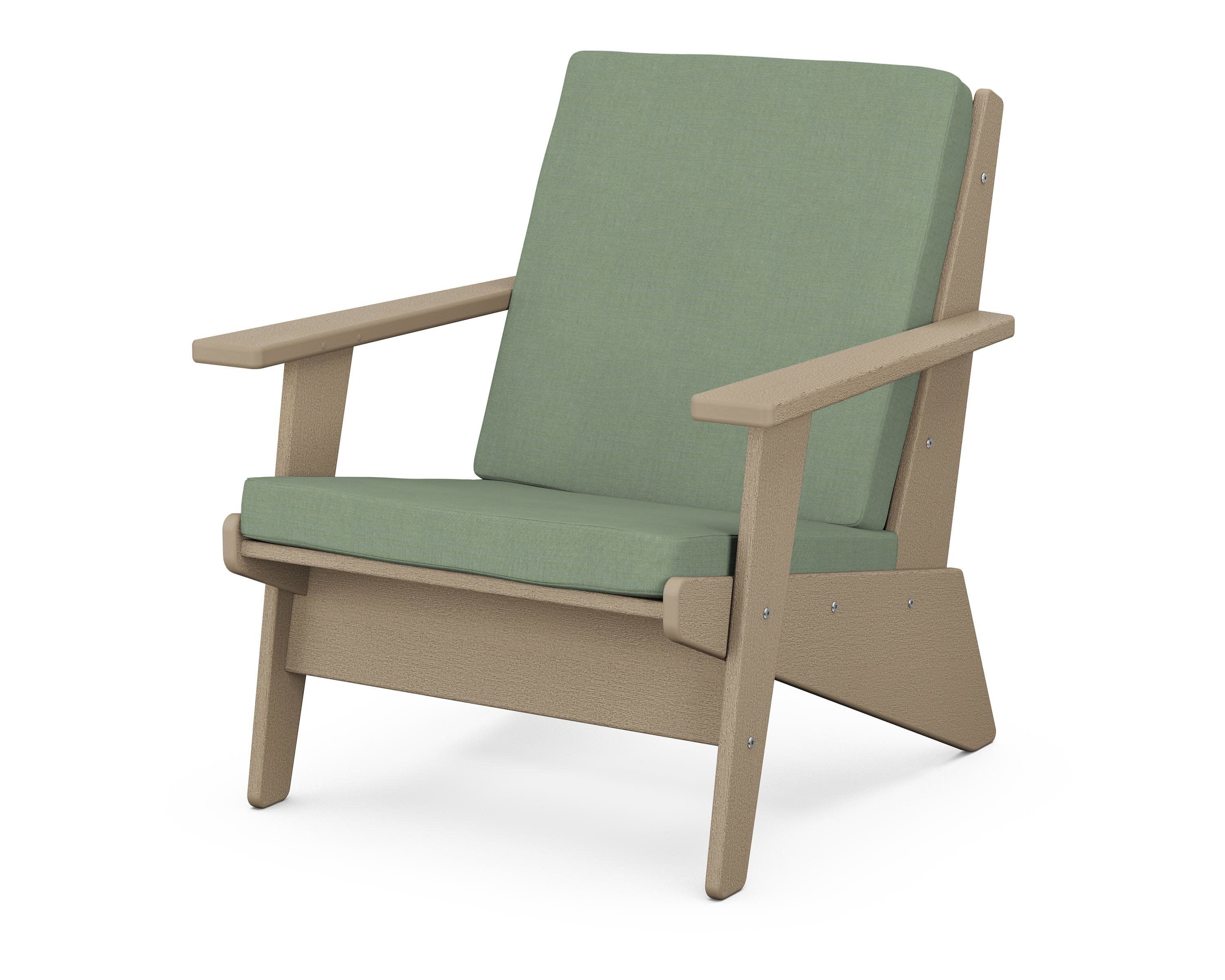 Riviera Modern Lounge Chair in Vintage Sahara / Exhale Rainwashed