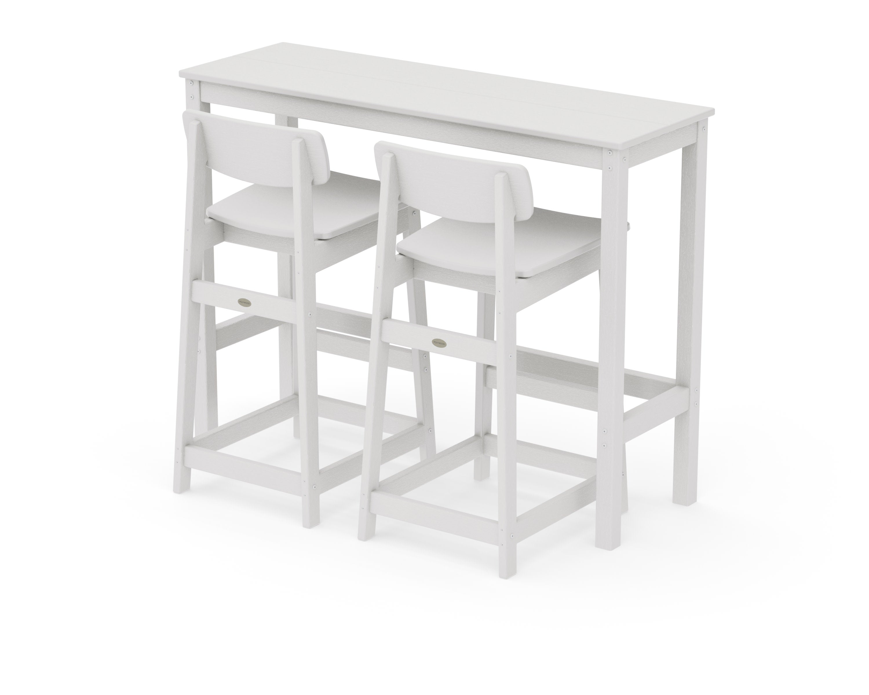 Modern Studio Urban Lowback Bar Chair 3-Piece Balcony Set in Vintage White