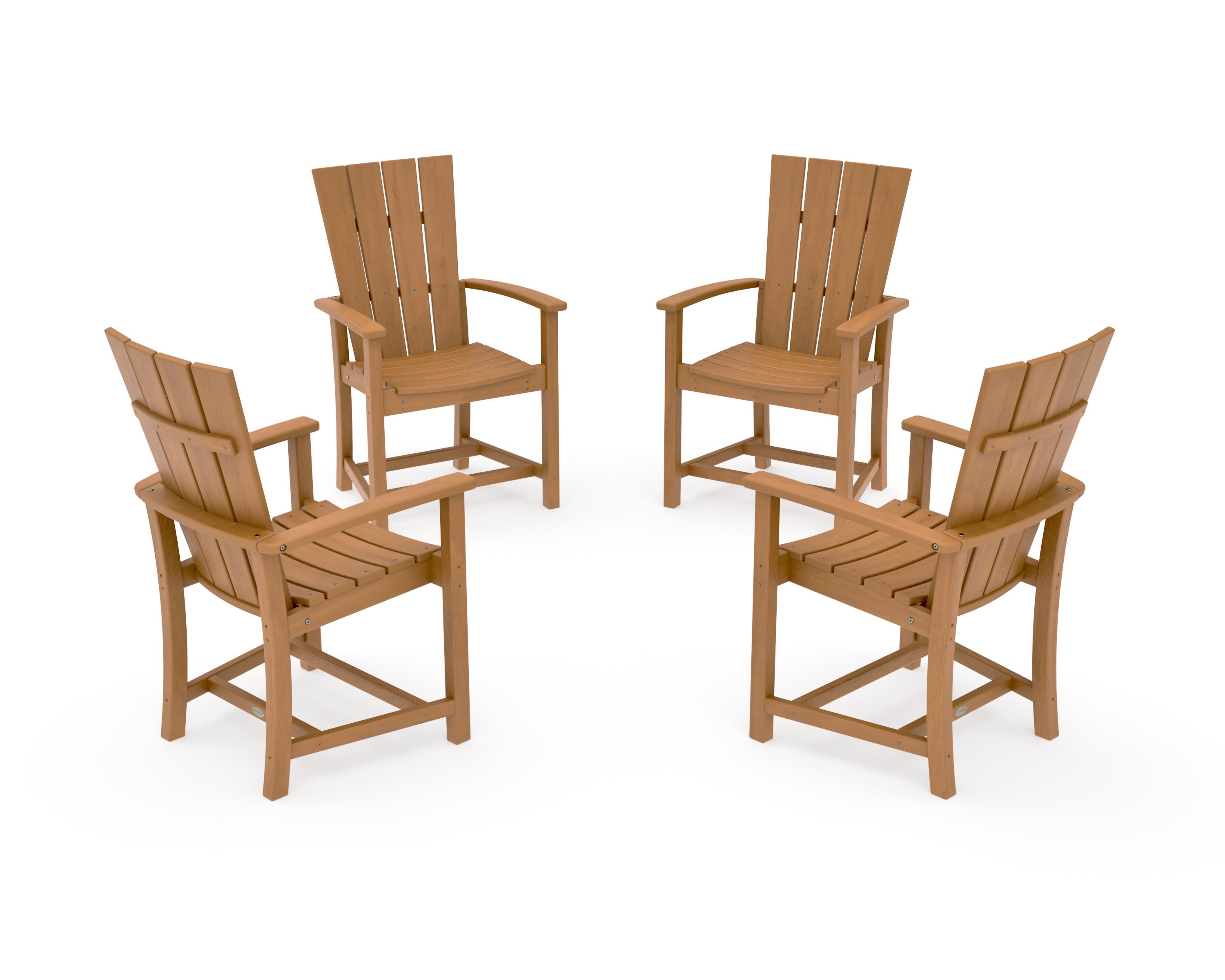 Quattro 4-Piece Upright Adirondack Conversation Set in Natural