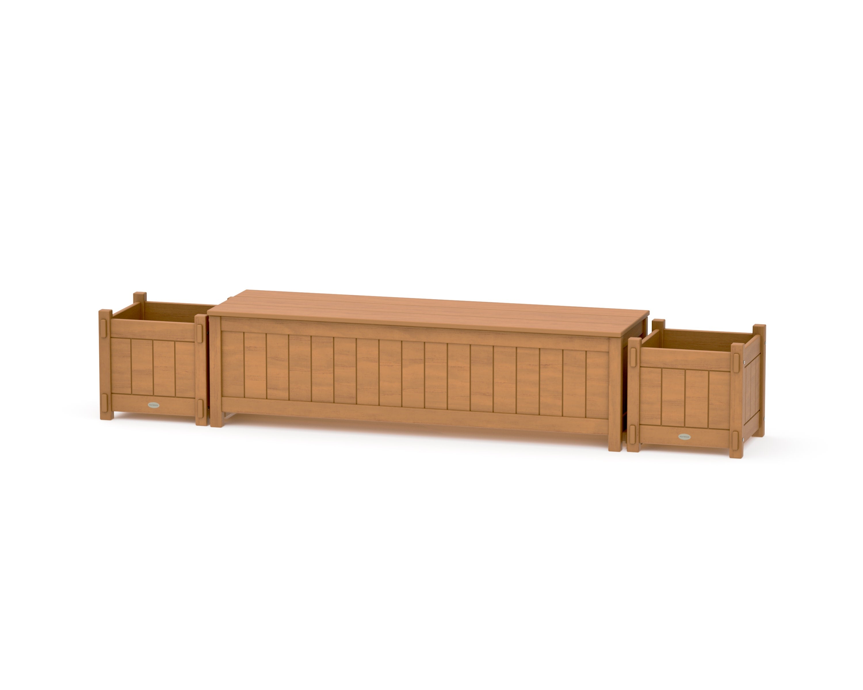 60" Vineyard Straight Planter Storage Bench Set in Natural