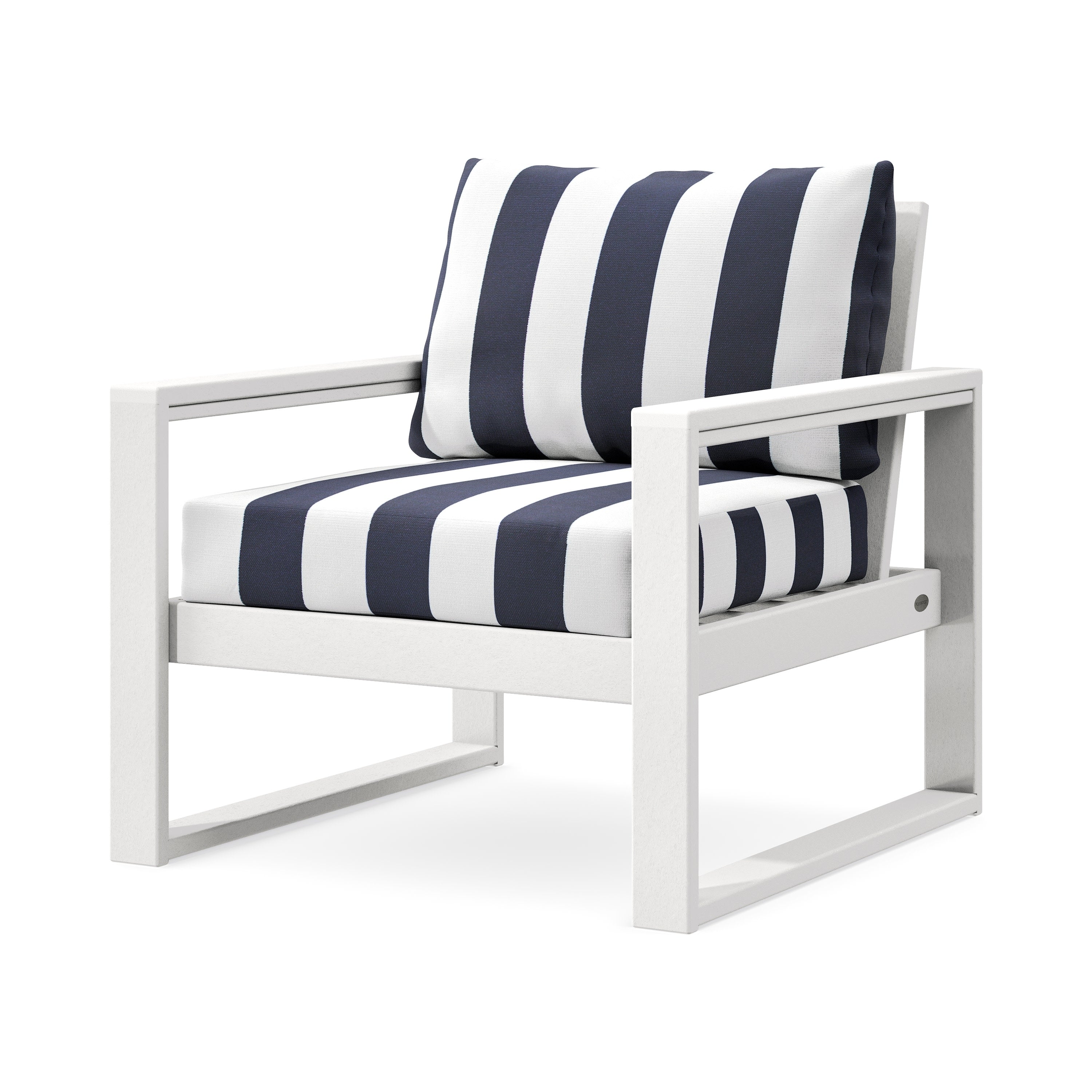 EDGE Club Chair in White / Cabana Stripe Navy