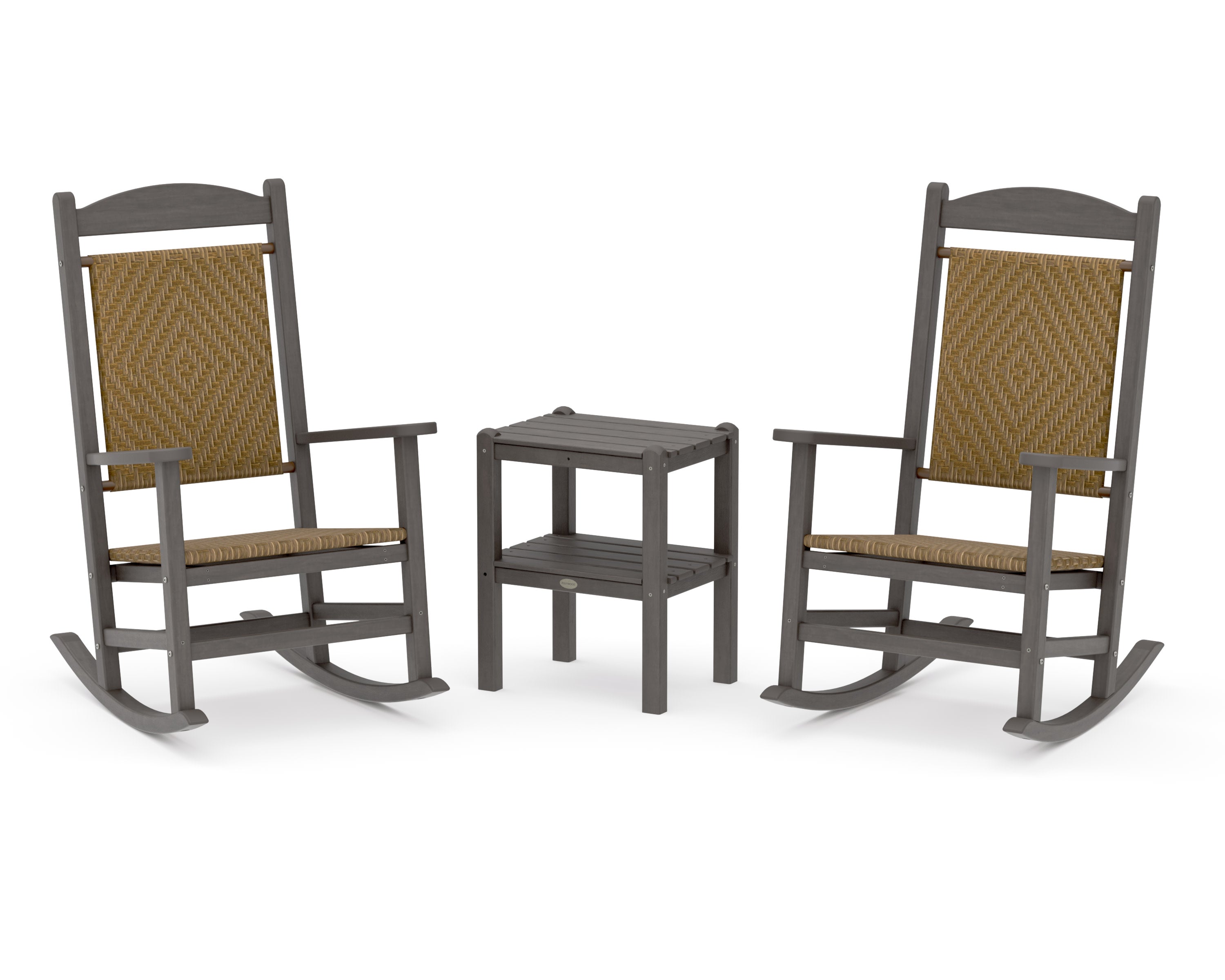 Presidential Woven Rocker 3-Piece Set in Driftwood / Tigerwood