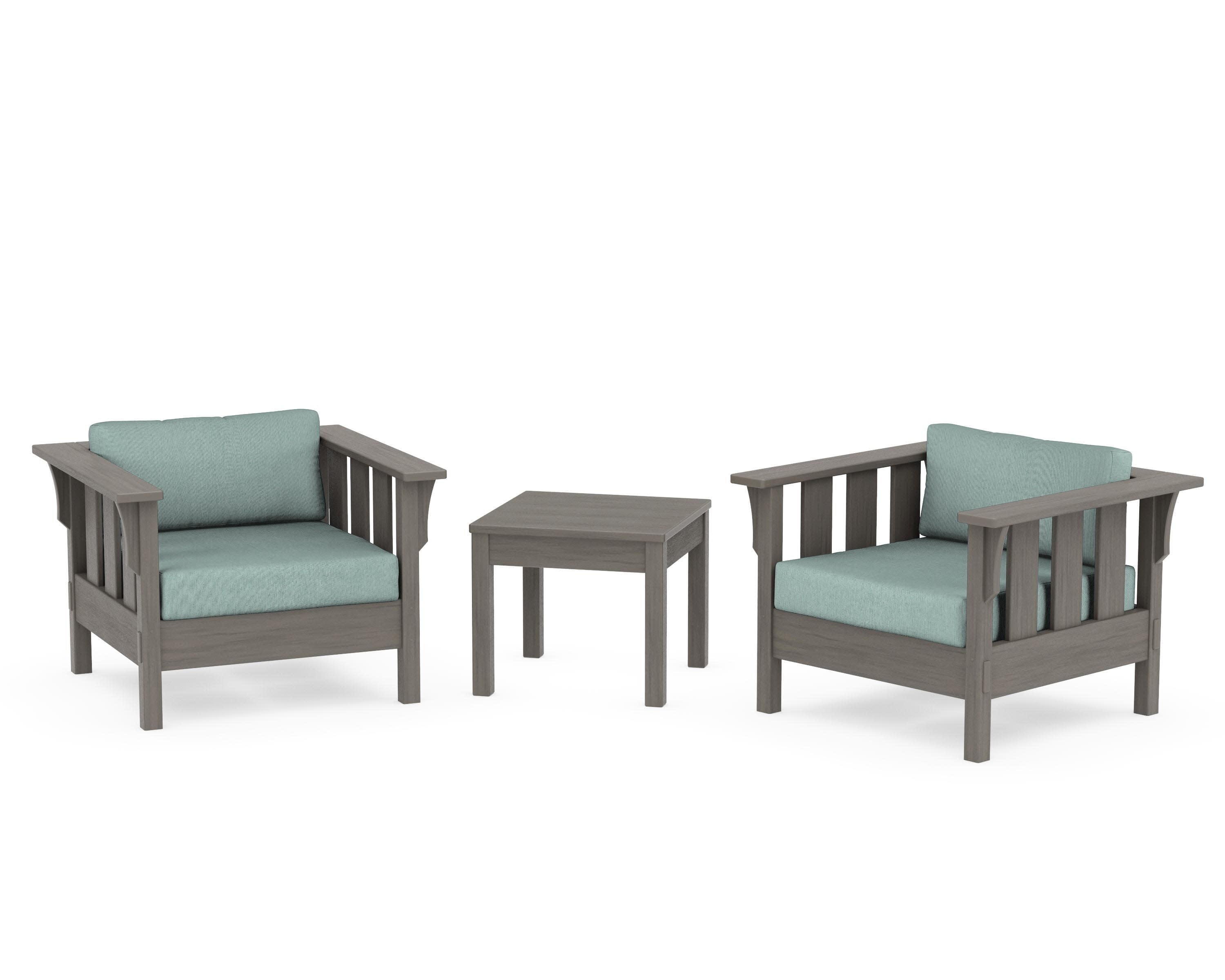 Acadia 3-Piece Deep Seating Set in Driftwood / Glacier Spa