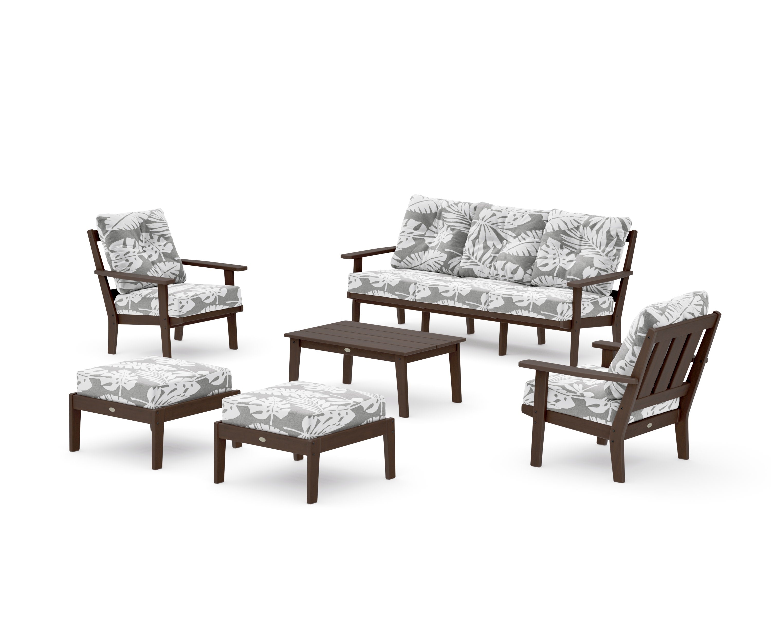 Oxford 6-Piece Lounge Sofa Set in Kona / Leaf Grey Mist