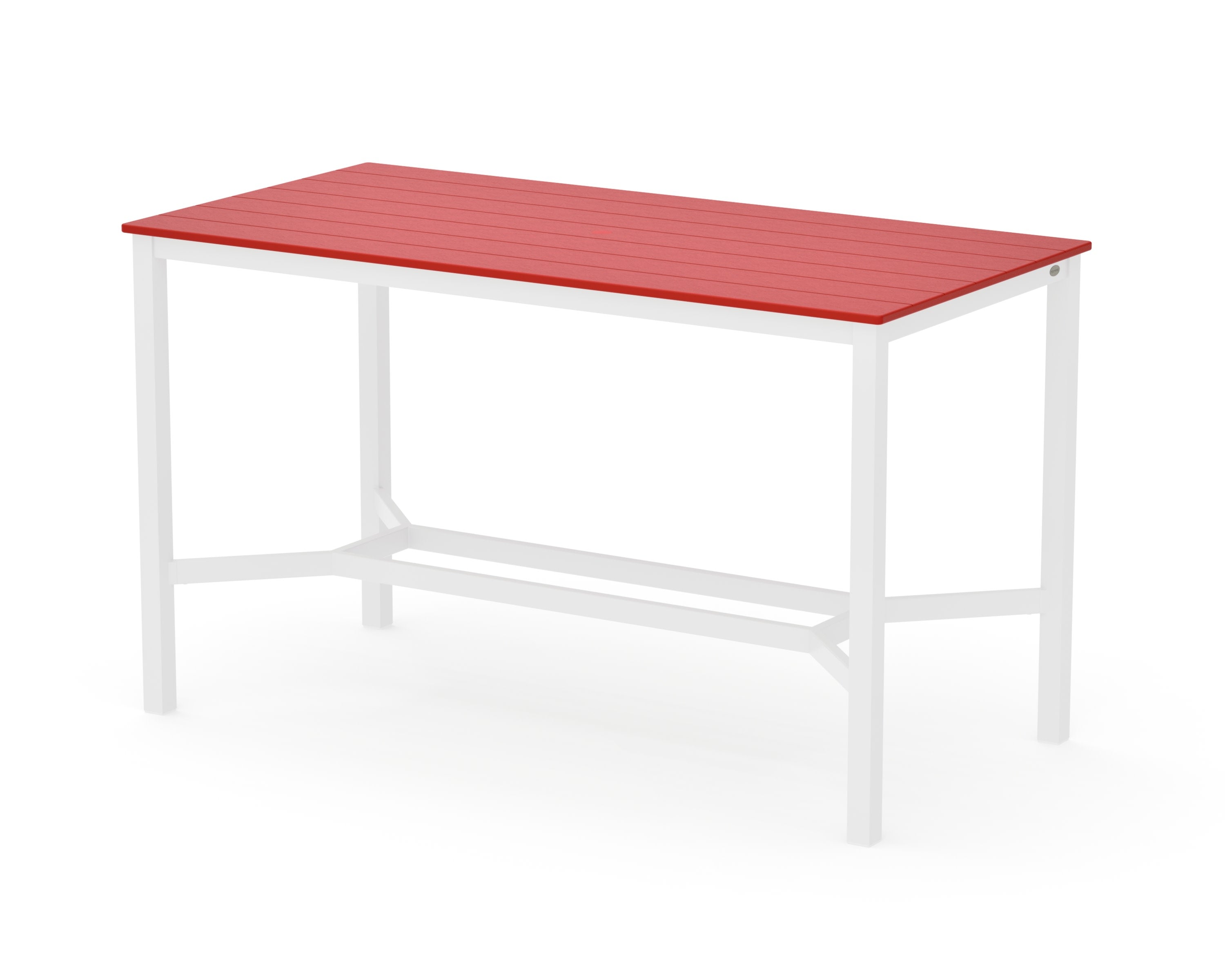 Main Street 36 x 72 Bar Table in White / Sunset Red