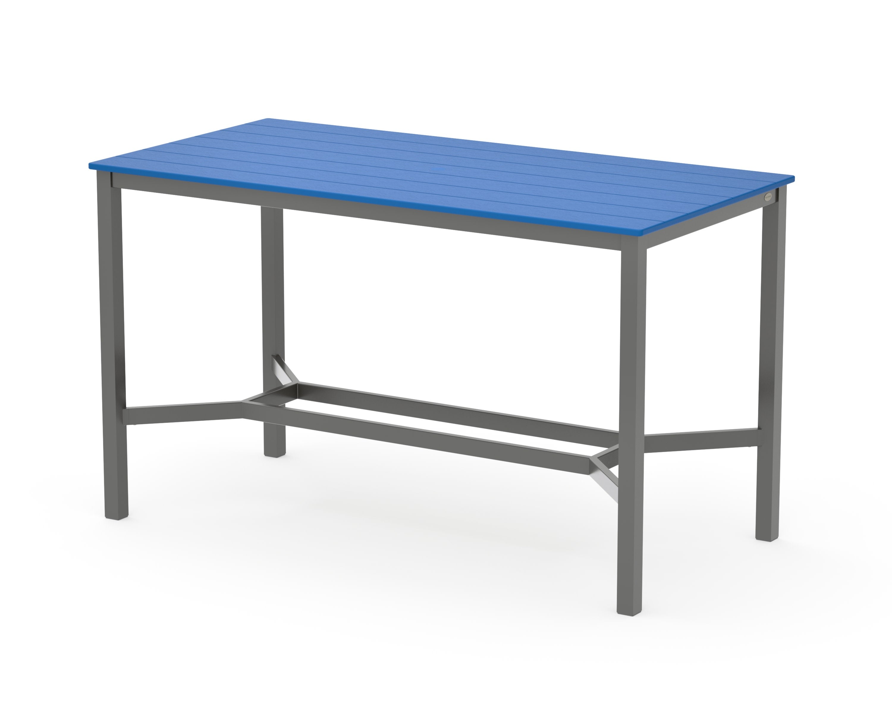 Main Street 36 x 72 Bar Table in Charcoal / Pacific Blue