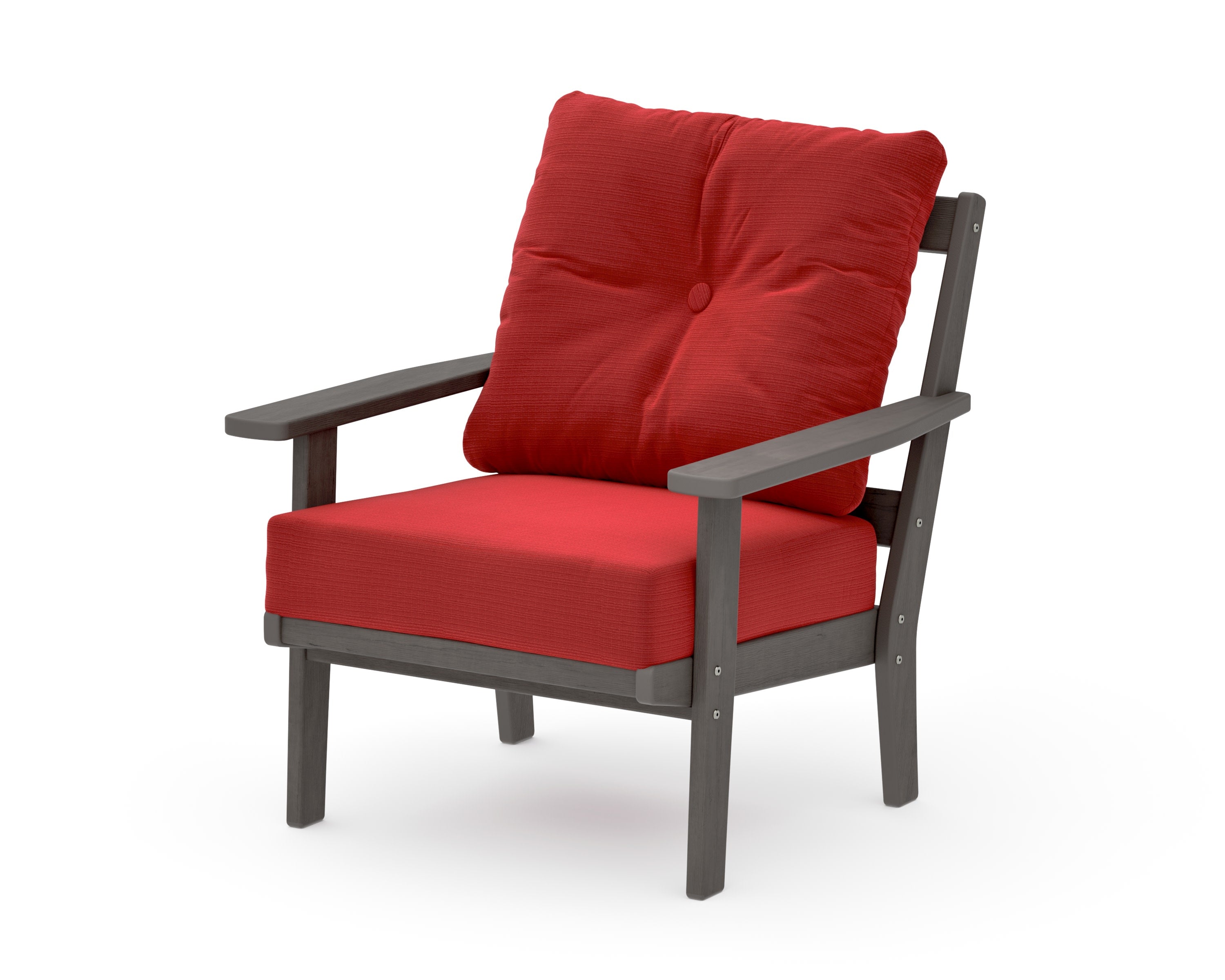 Oxford Deep Seating Chair in Driftwood / Crimson Linen