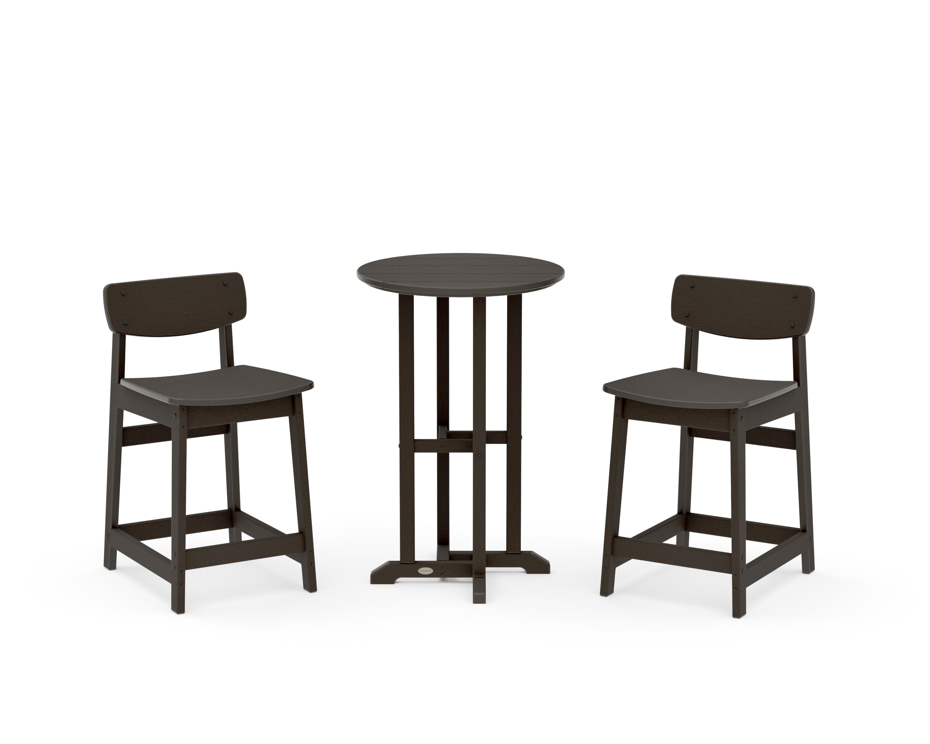 Modern Studio Urban Lowback 3-Piece Bistro Counter Set in Vintage Coffee
