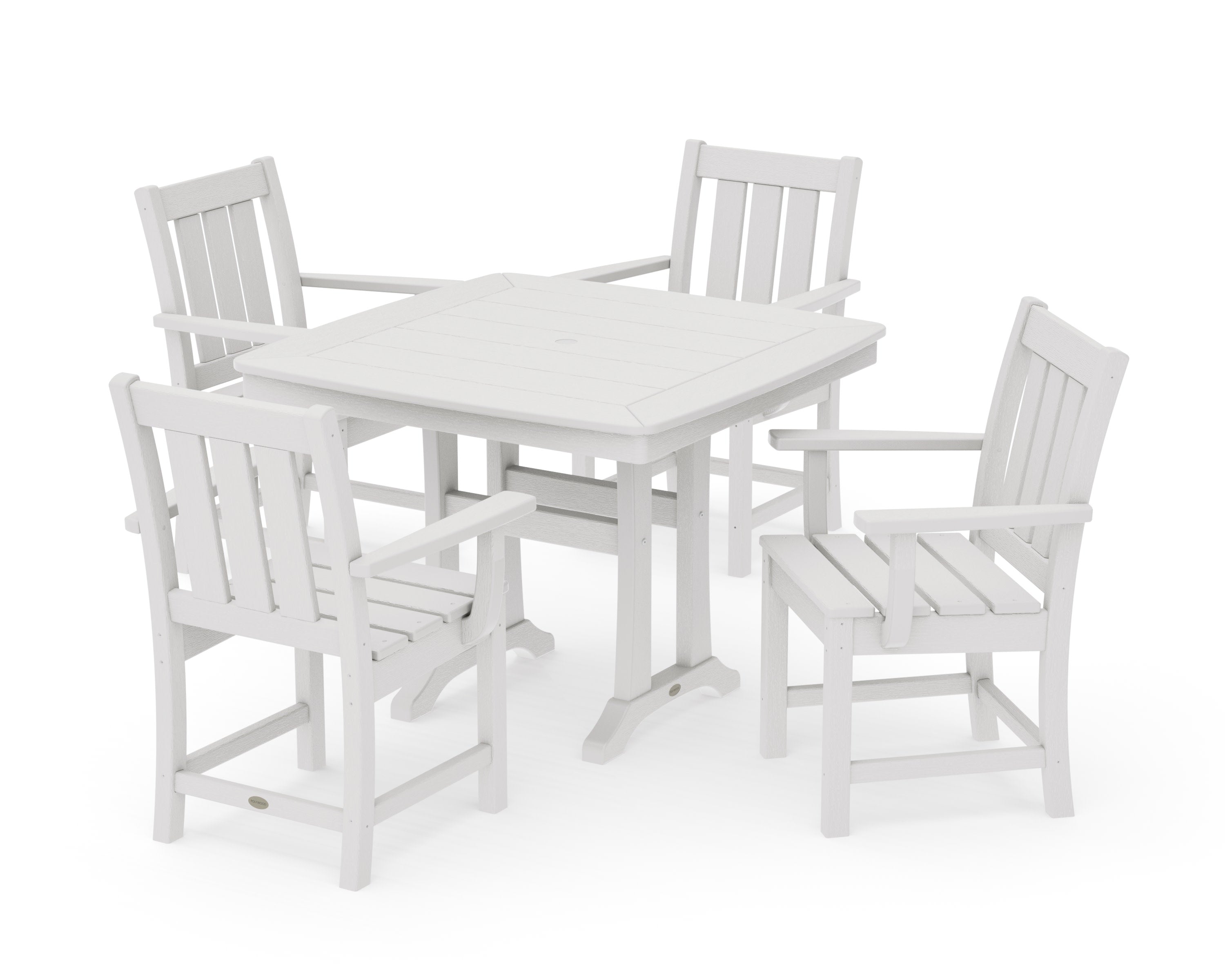 Oxford 5-Piece Dining Set with Trestle Legs in Vintage White
