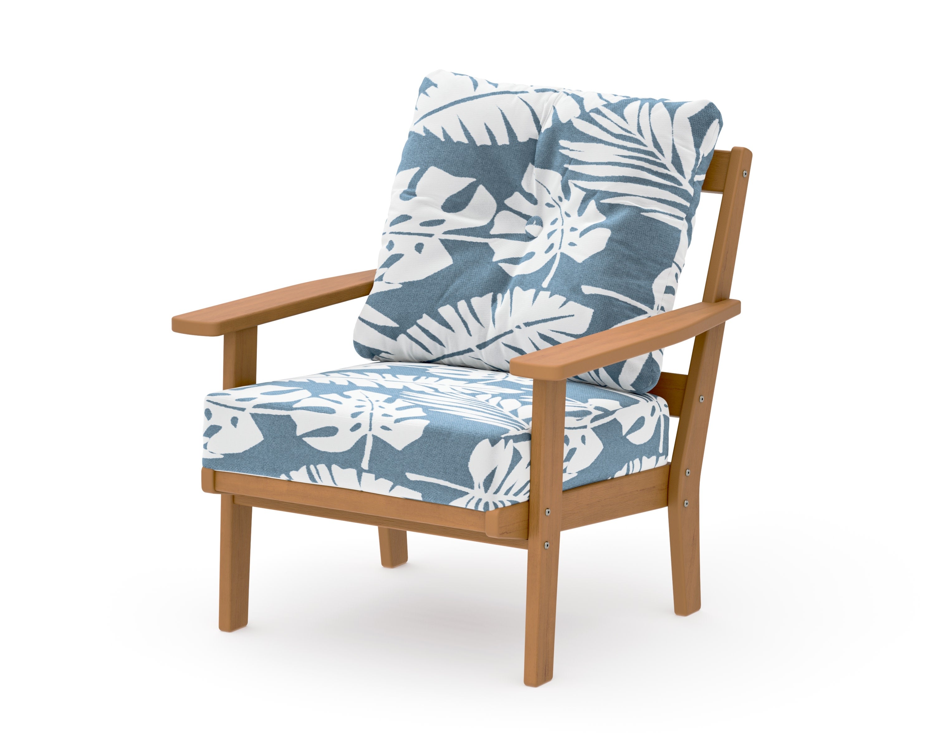 Oxford Deep Seating Chair in Natural / Leaf Sky Blue
