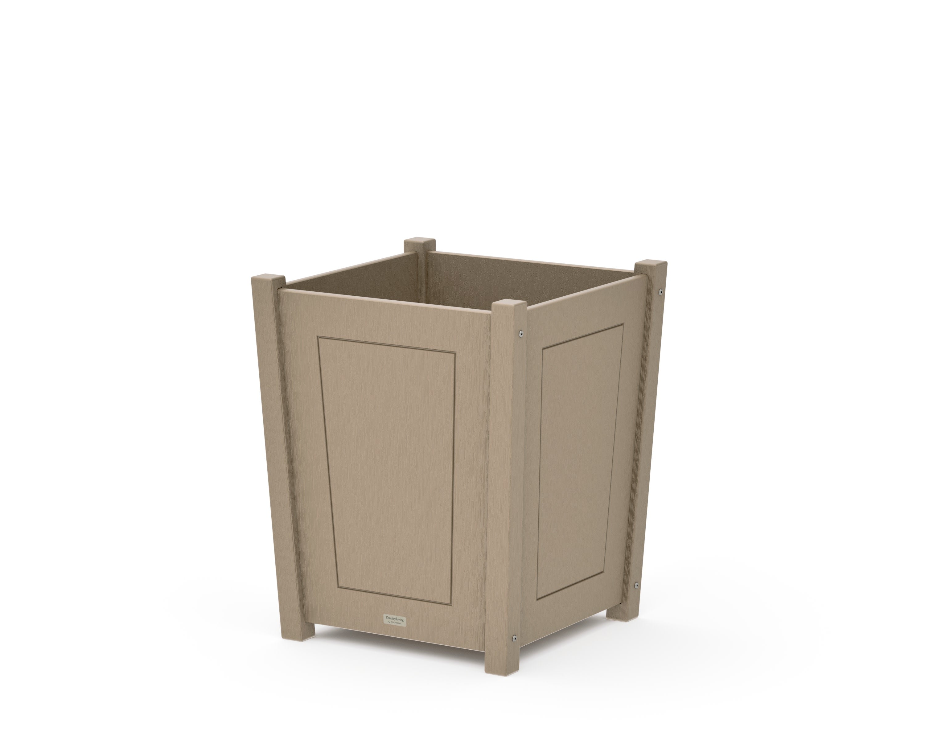 Country Living Large Tapered Square Short Planter Box in Vintage Sahara