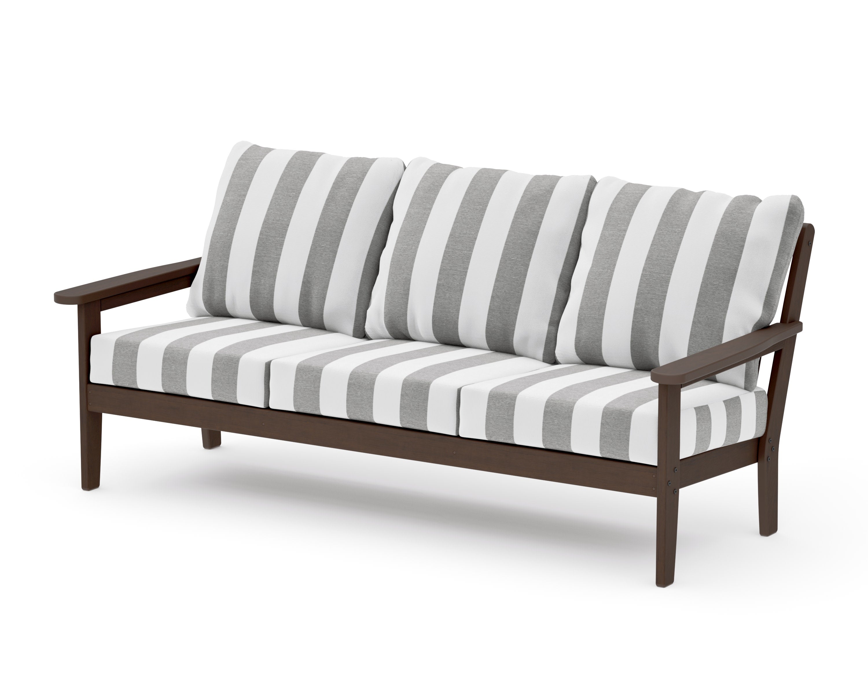 Cottage Deep Seating Sofa in Kona / Cabana Stripe Grey Mist