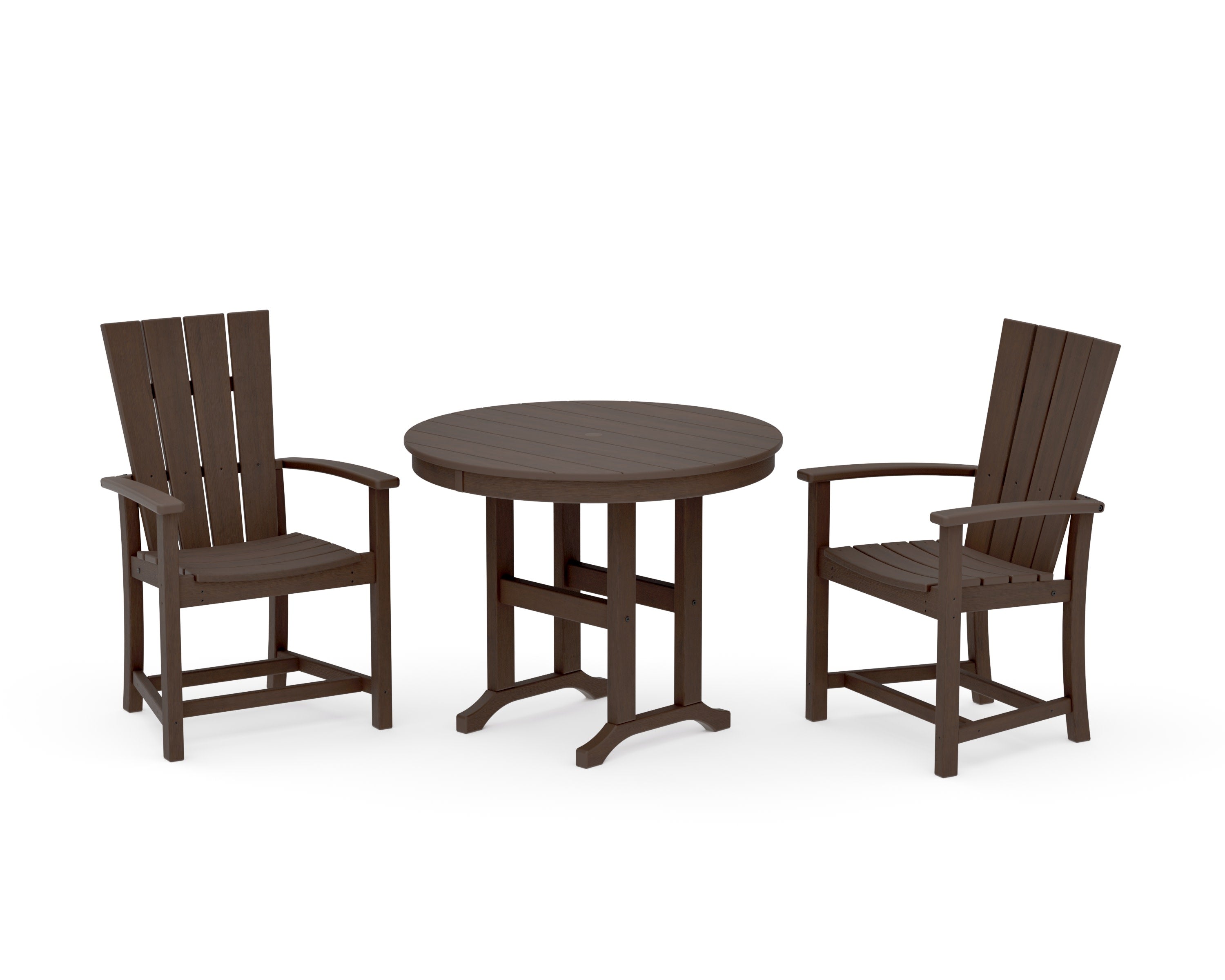 Quattro 3-Piece Round Farmhouse Dining Set in Kona