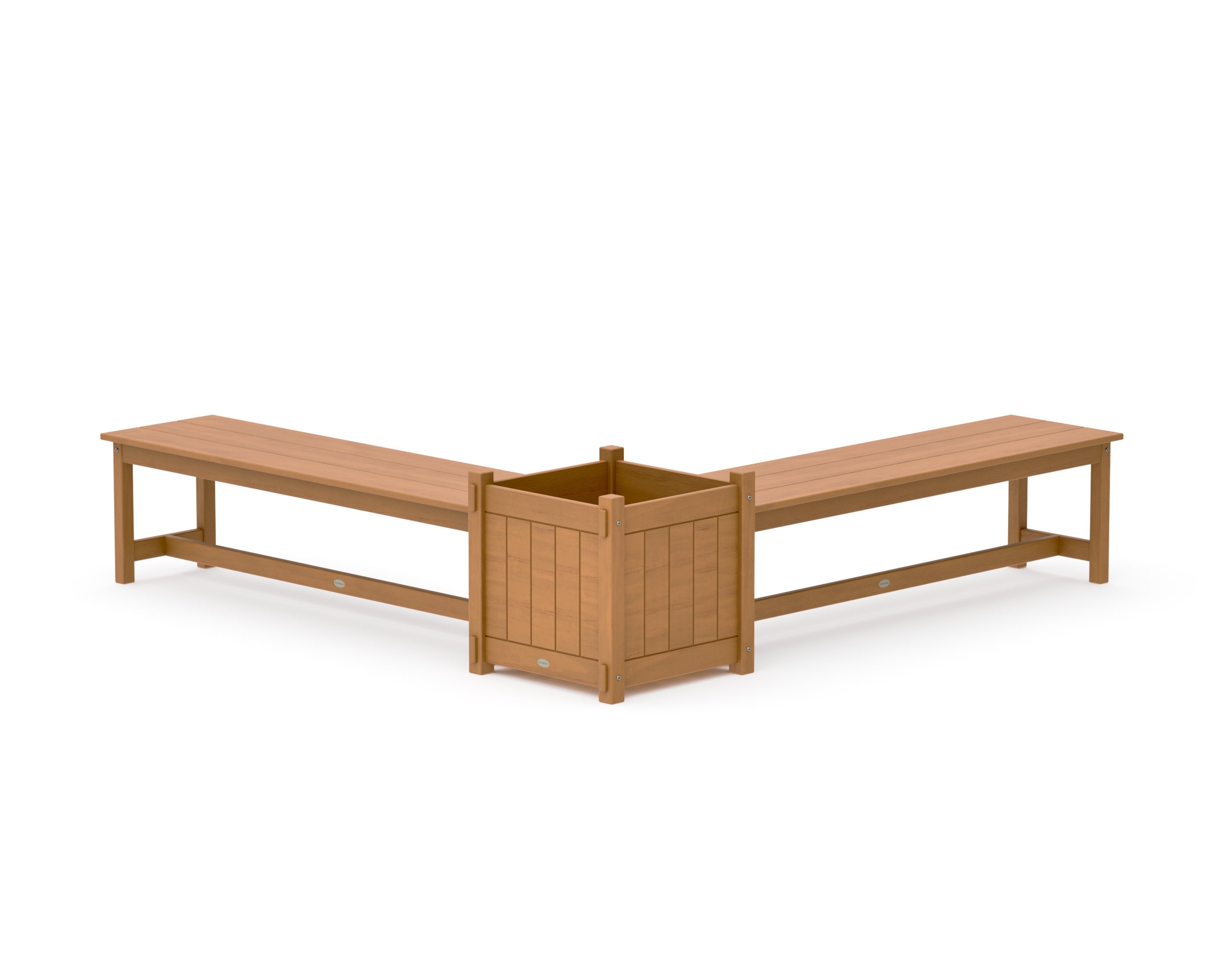 60" Vineyard L- Shaped Planter Bench Set- Large in Natural