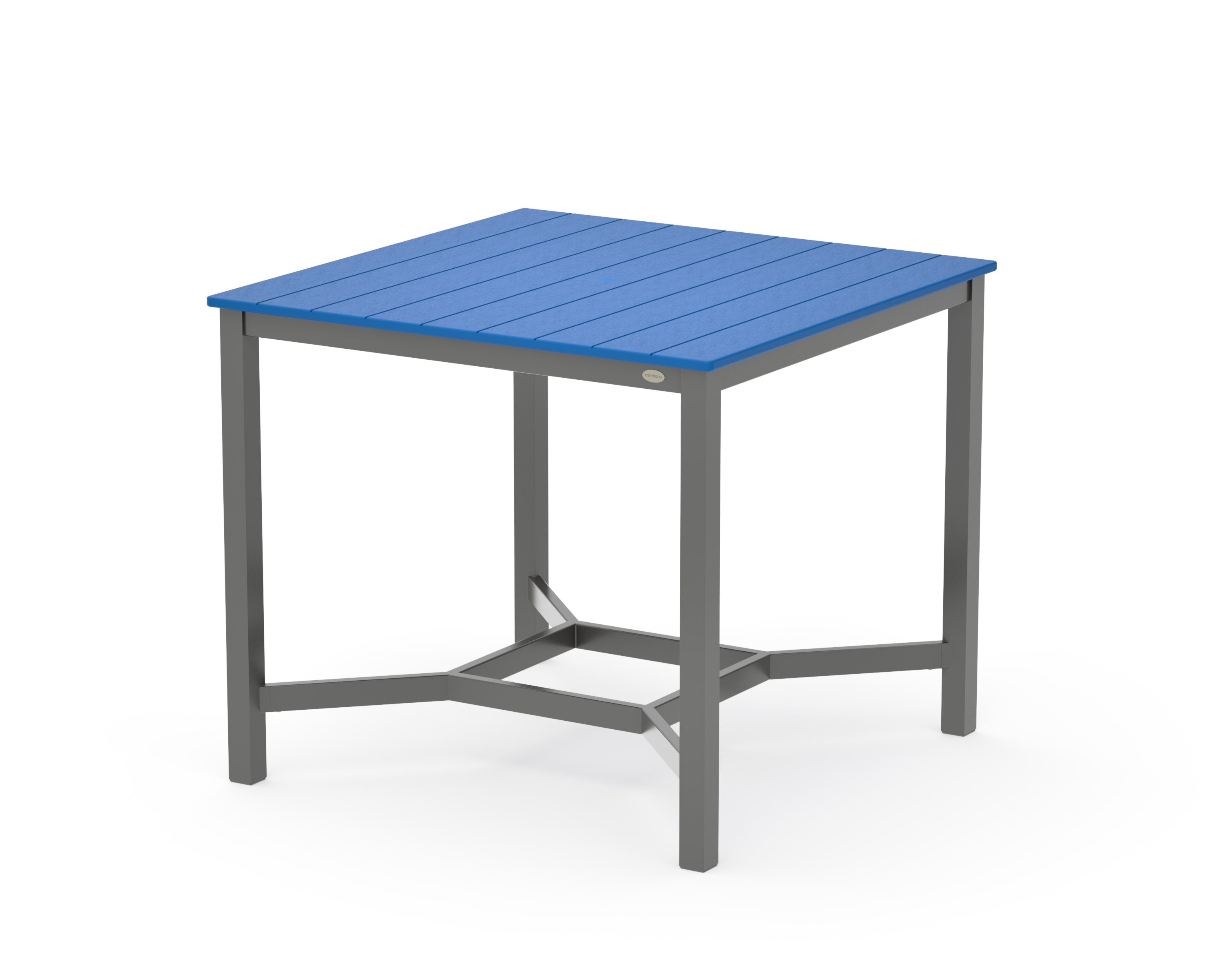Main Street 42 x 42 Counter Table in Charcoal / Pacific Blue