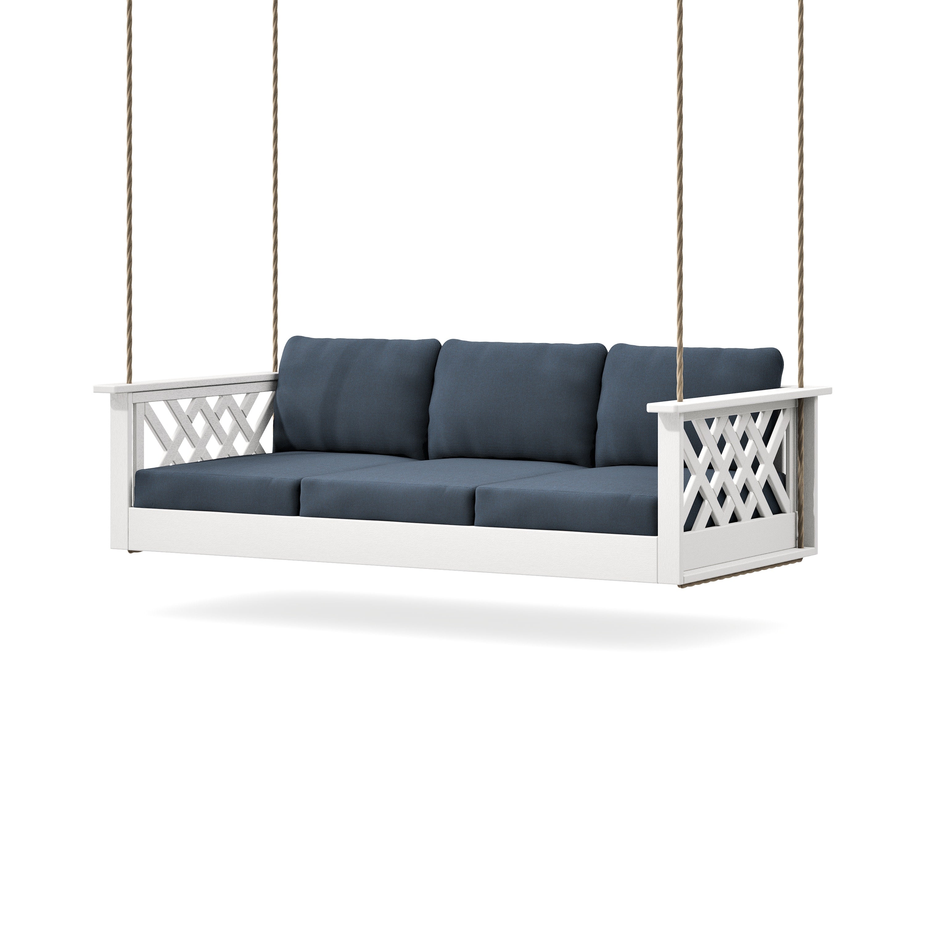 Wovendale Daybed Swing in Vintage White / Marine Indigo