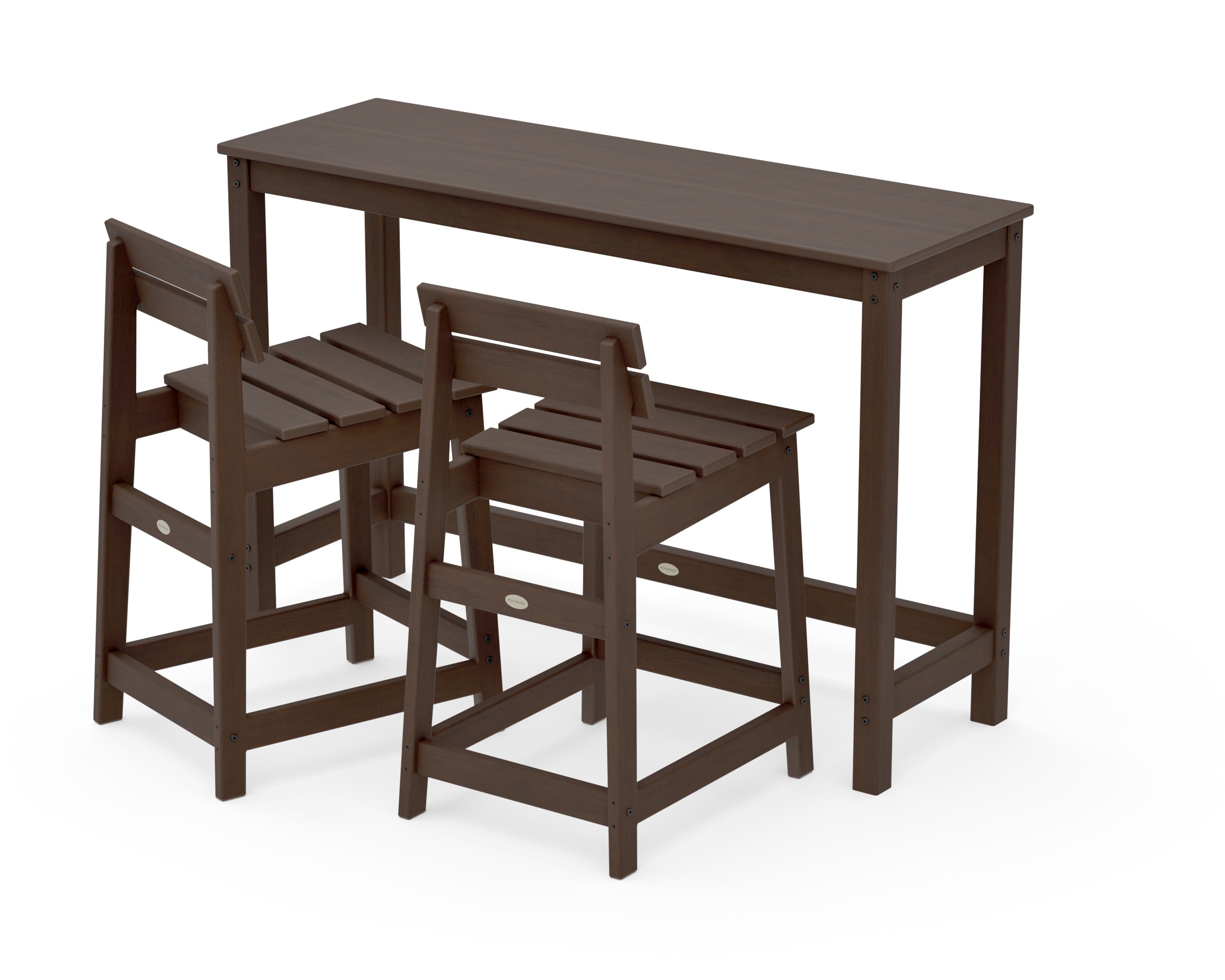 Modern Studio Plaza Lowback Counter Chair 3-Piece Balcony Set in Kona