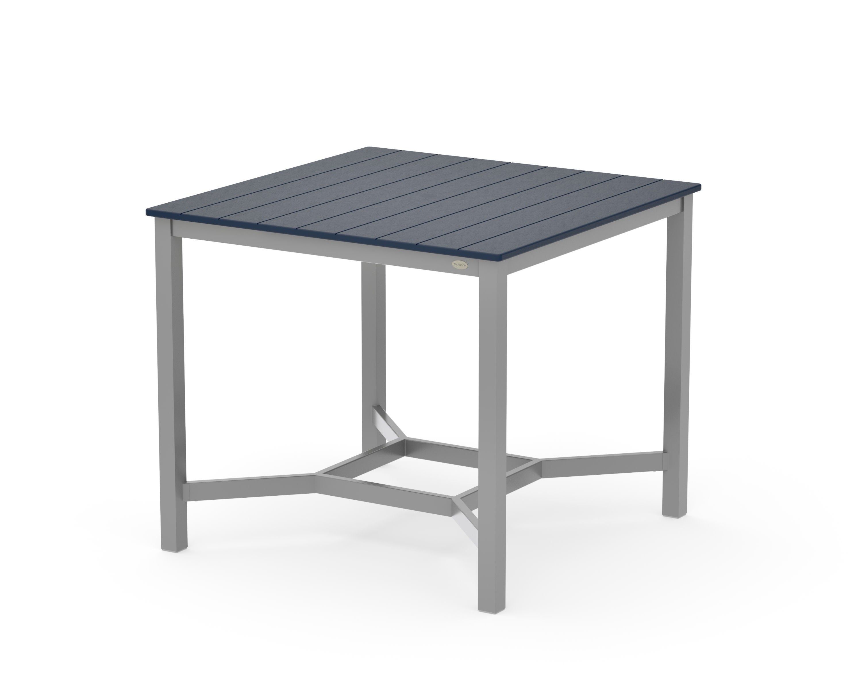 Main Street 42 x 42 Counter Table in Silver / Navy