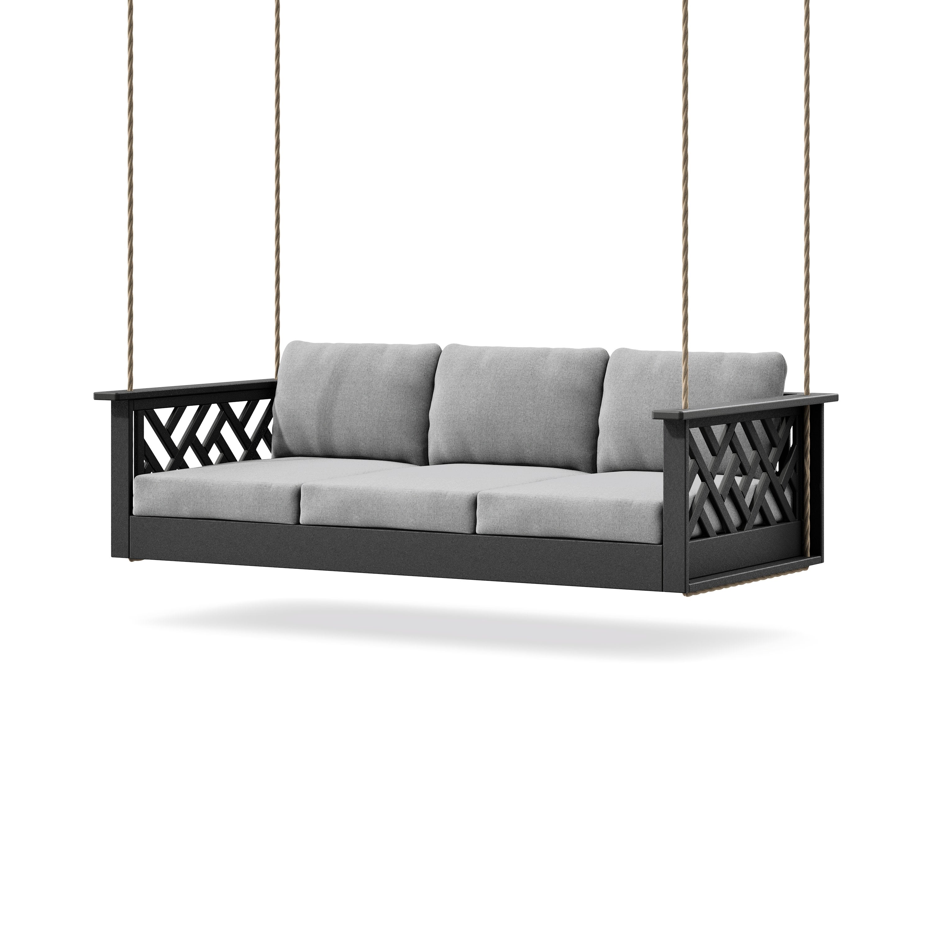 Chippendale Daybed Swing in Black / Grey Mist