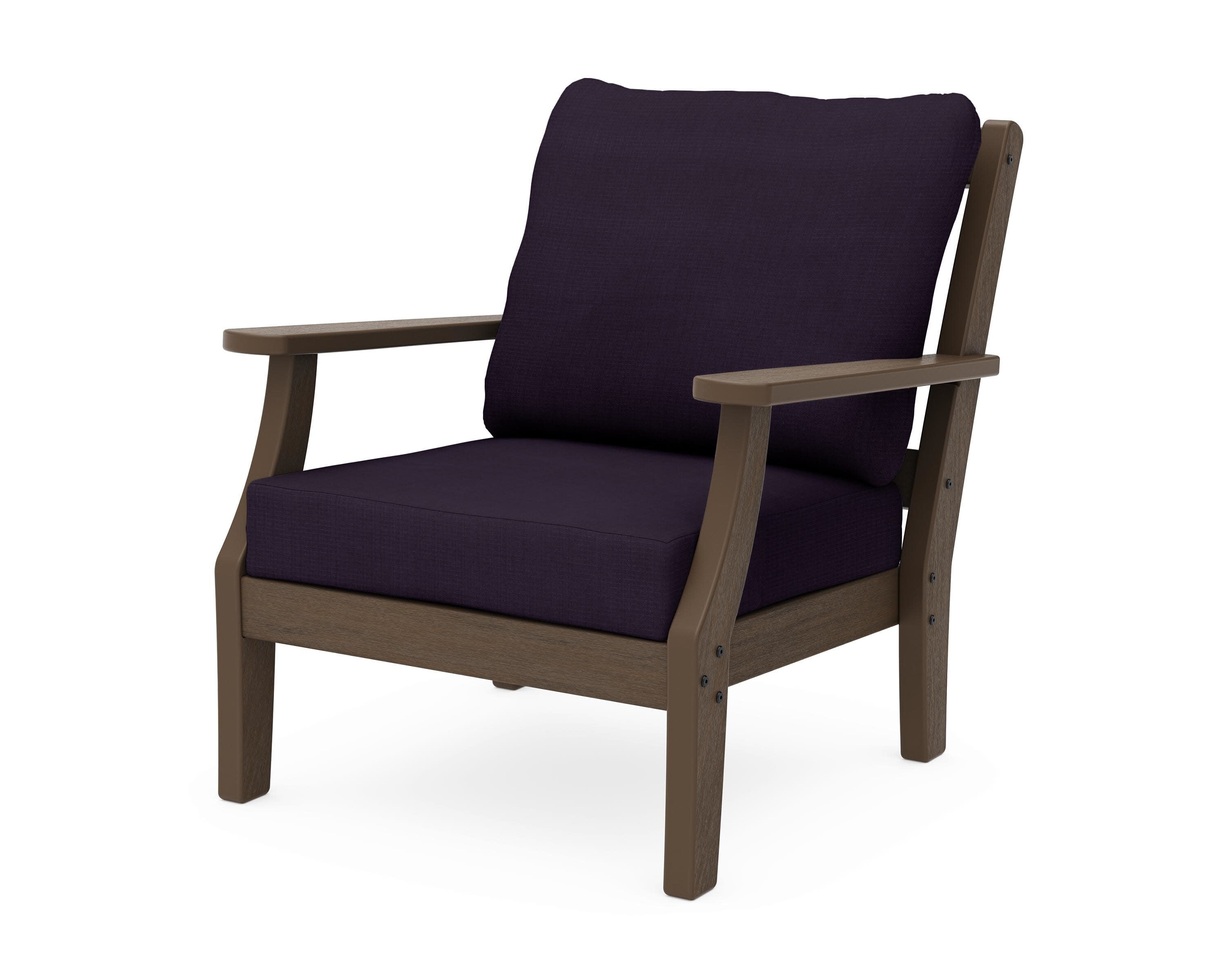 Chinoiserie Deep Seating Chair in Kona / Navy Linen
