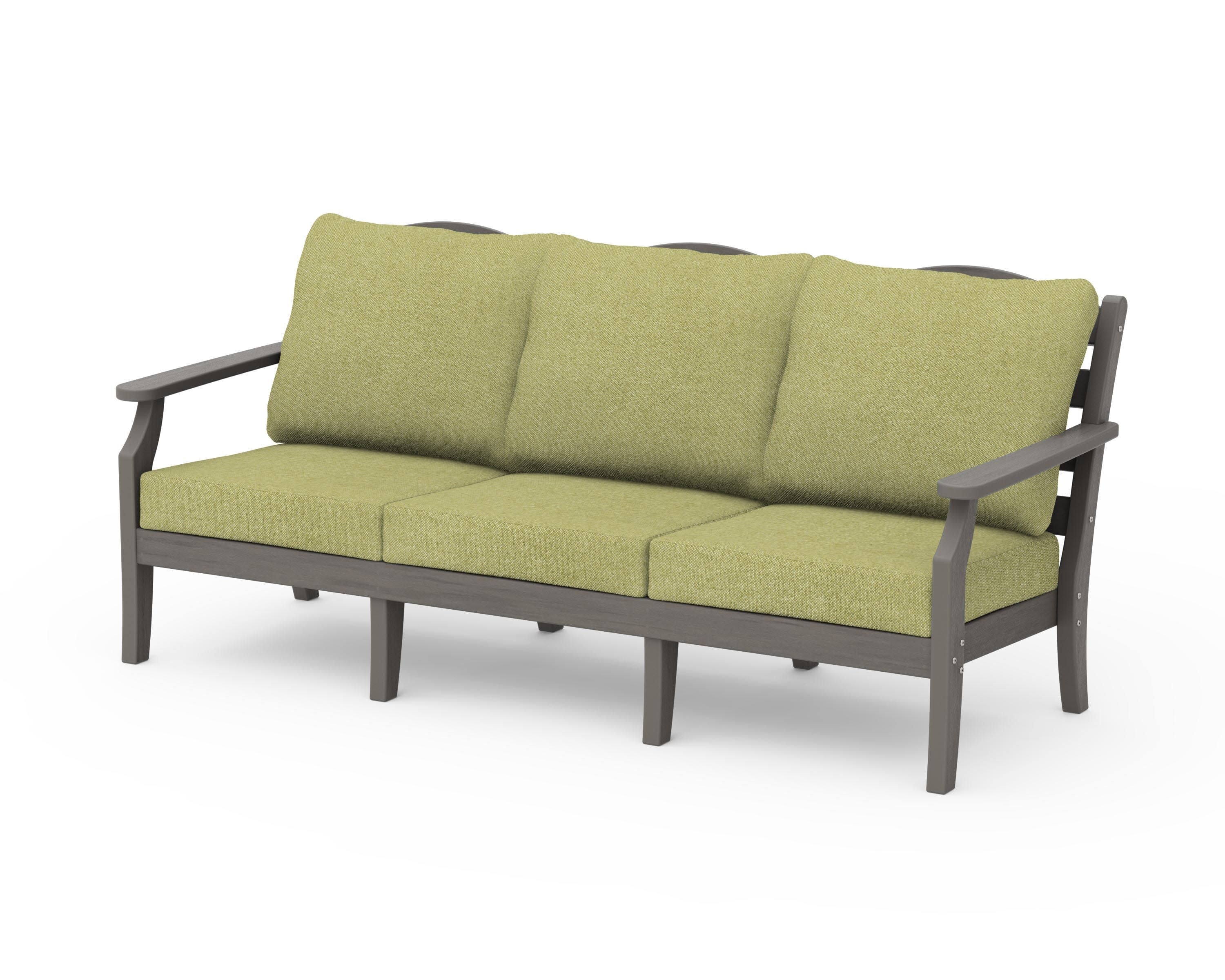 Savannah Deep Seating Sofa in Driftwood / Chartreuse Boucle