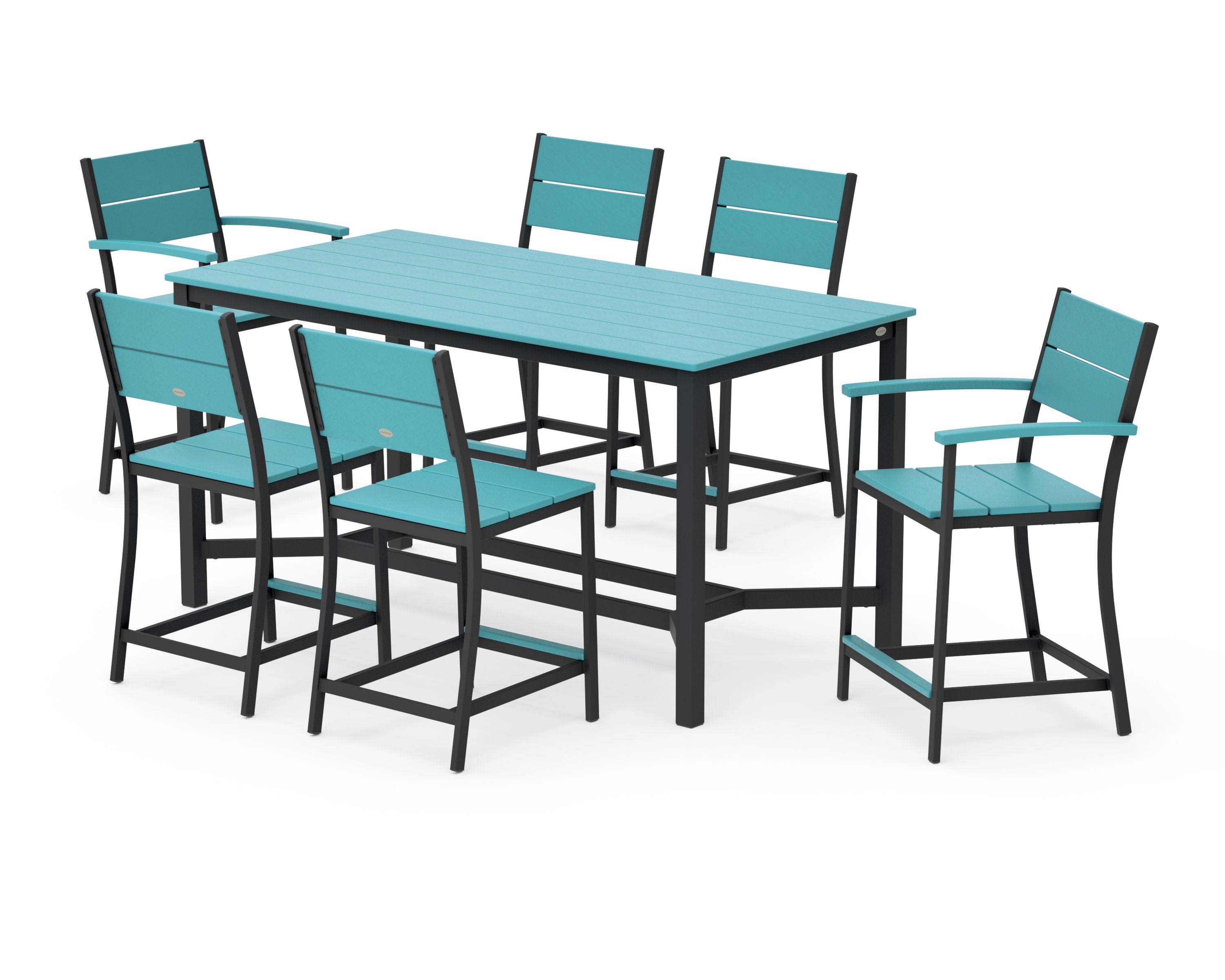 Main Street 7-Piece Counter Set in Black / Aruba