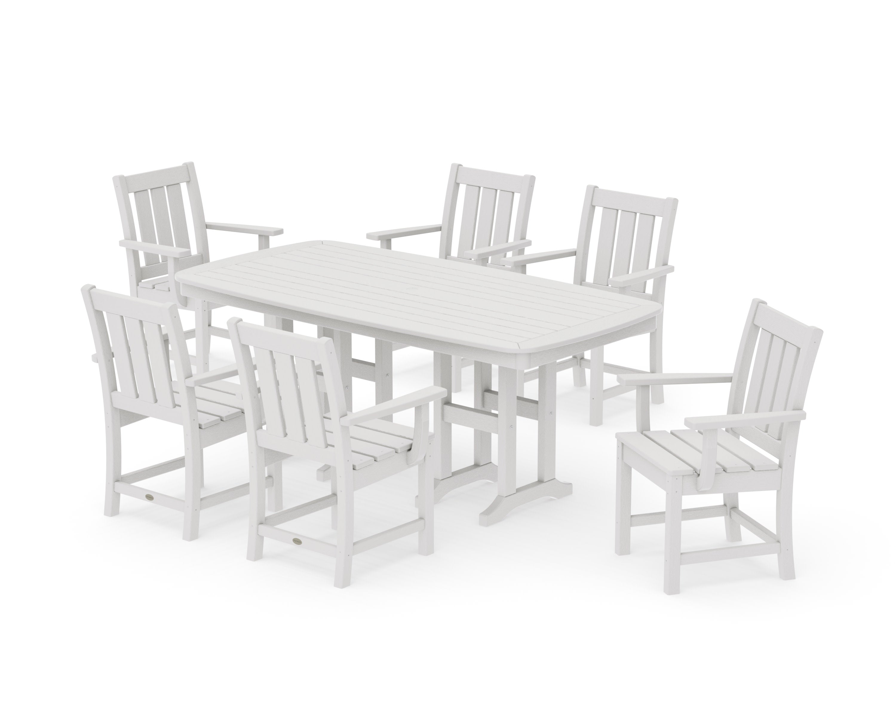 Oxford Arm Chair 7-Piece Dining Set in Vintage White