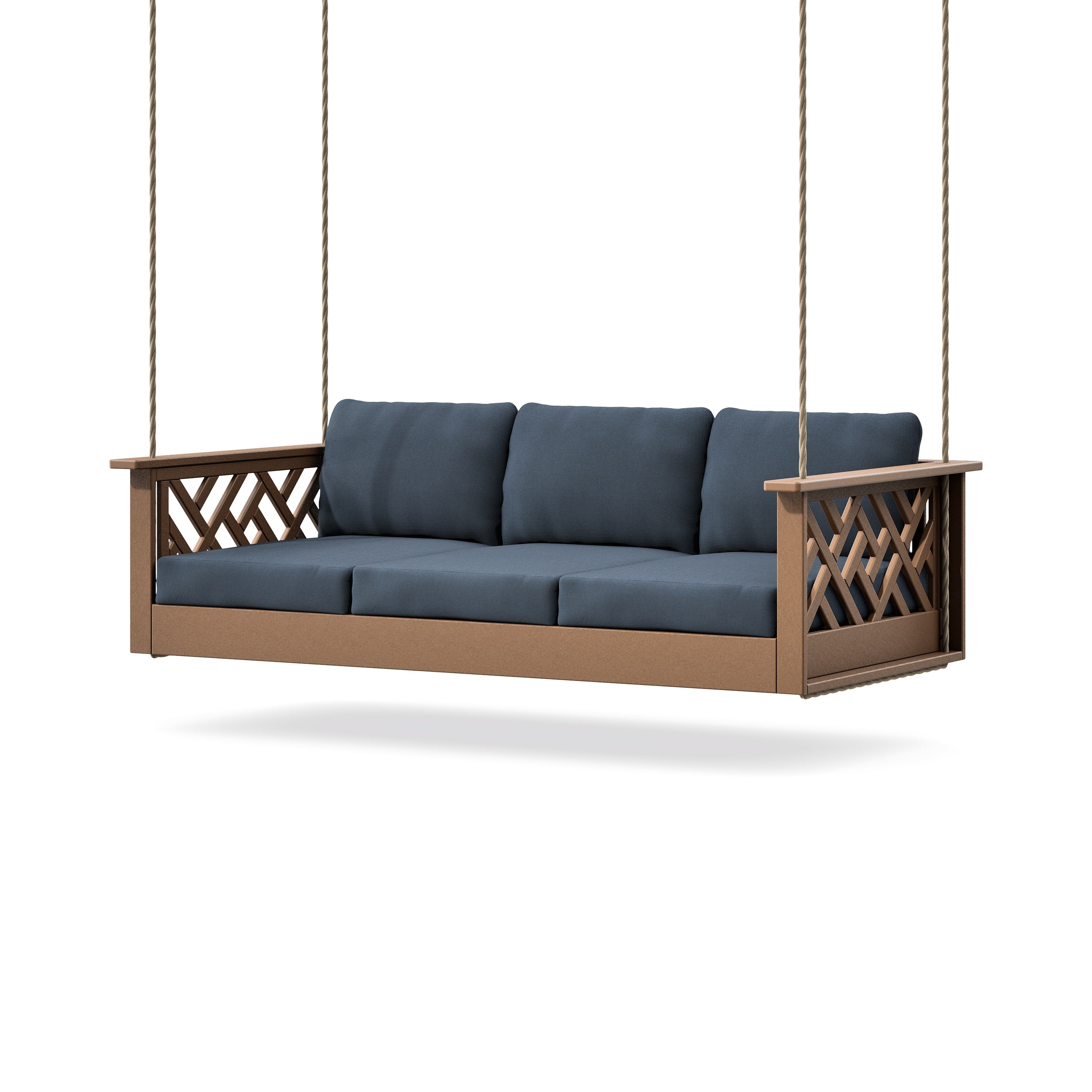 Chippendale Daybed Swing in Teak / Marine Indigo