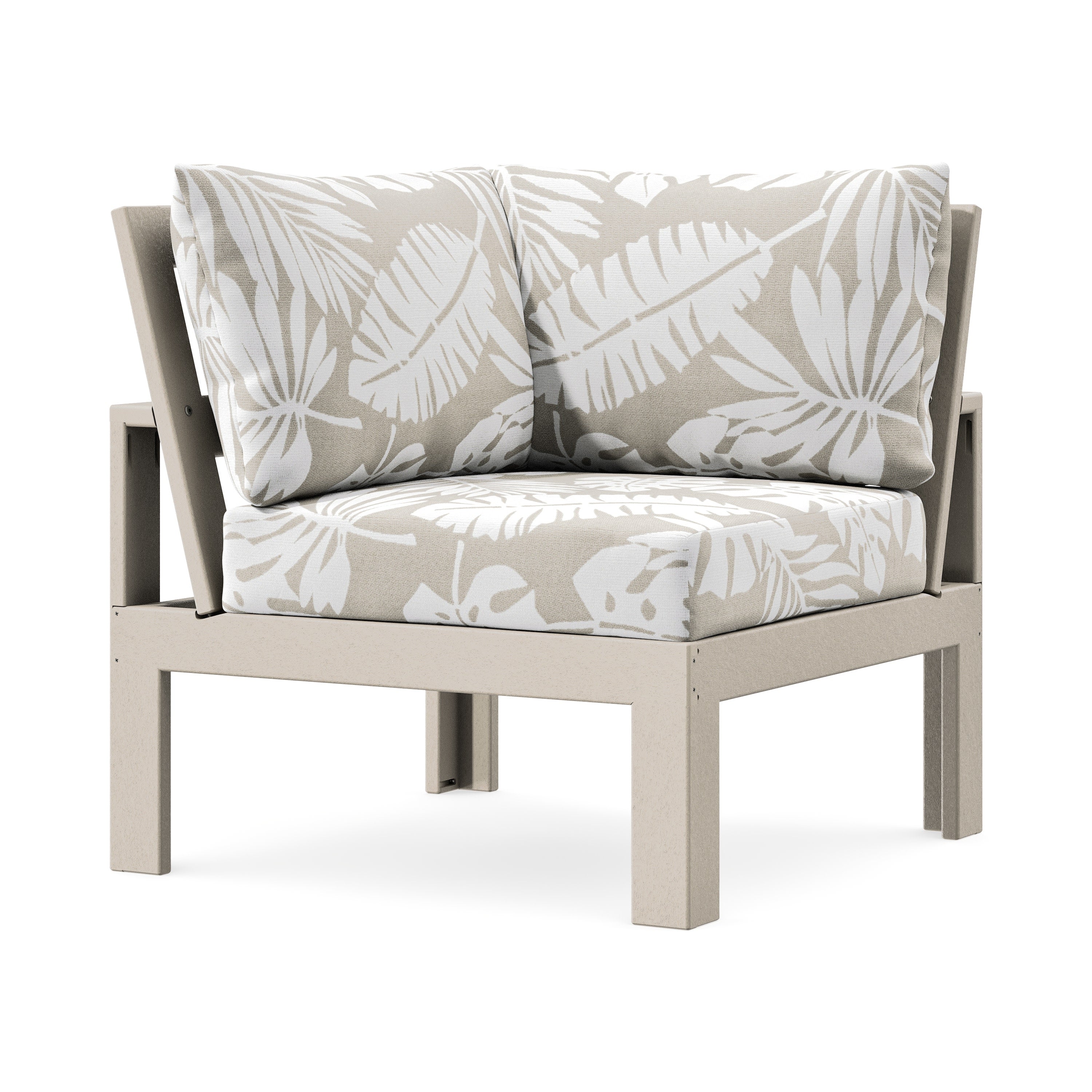 Modular Corner Chair in Sand / Leaf Dune Burlap