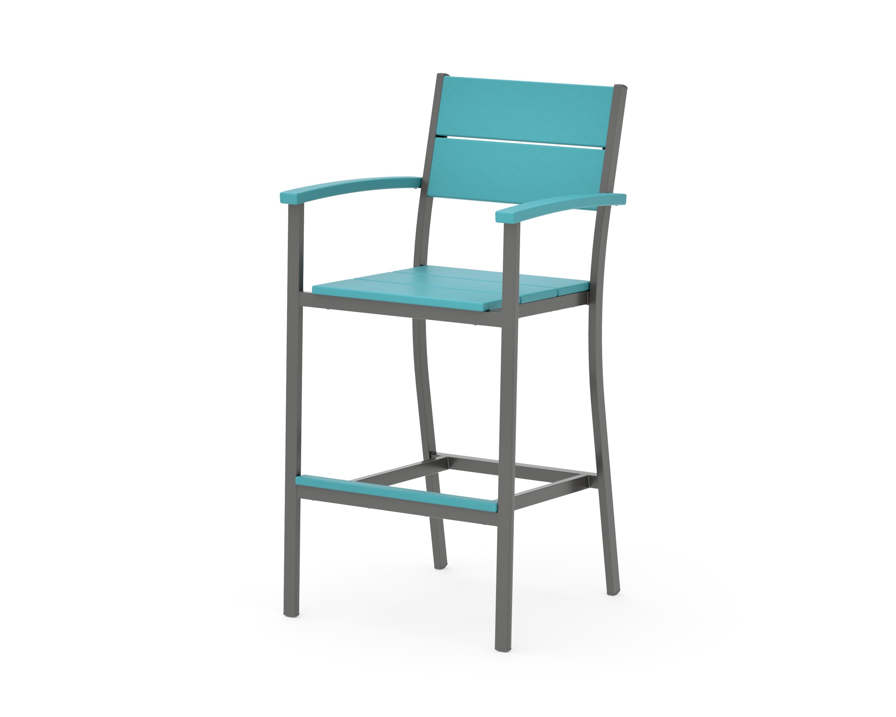 Main Street Bar Arm Chair in Charcoal / Aruba