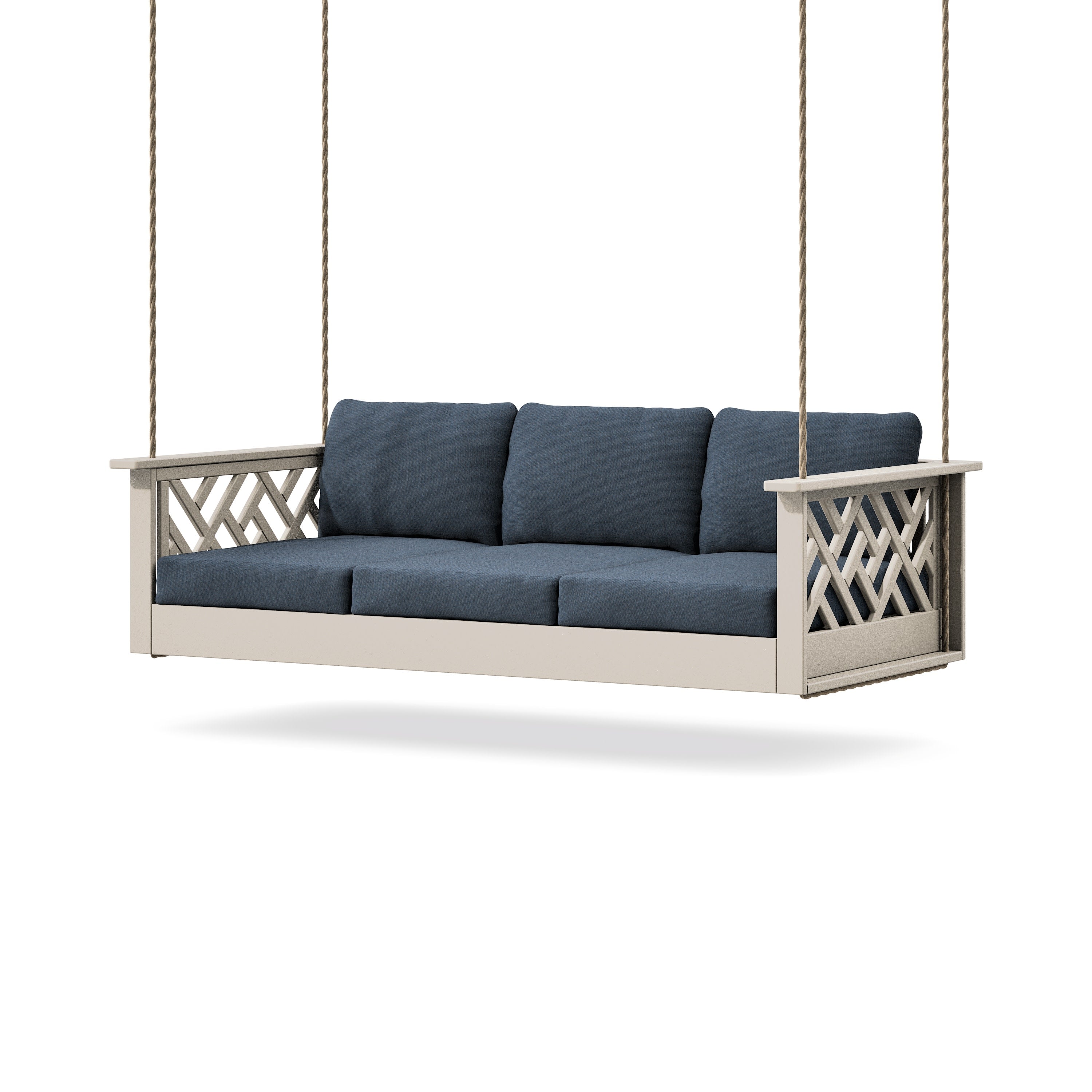 Chippendale Daybed Swing in Sand / Marine Indigo