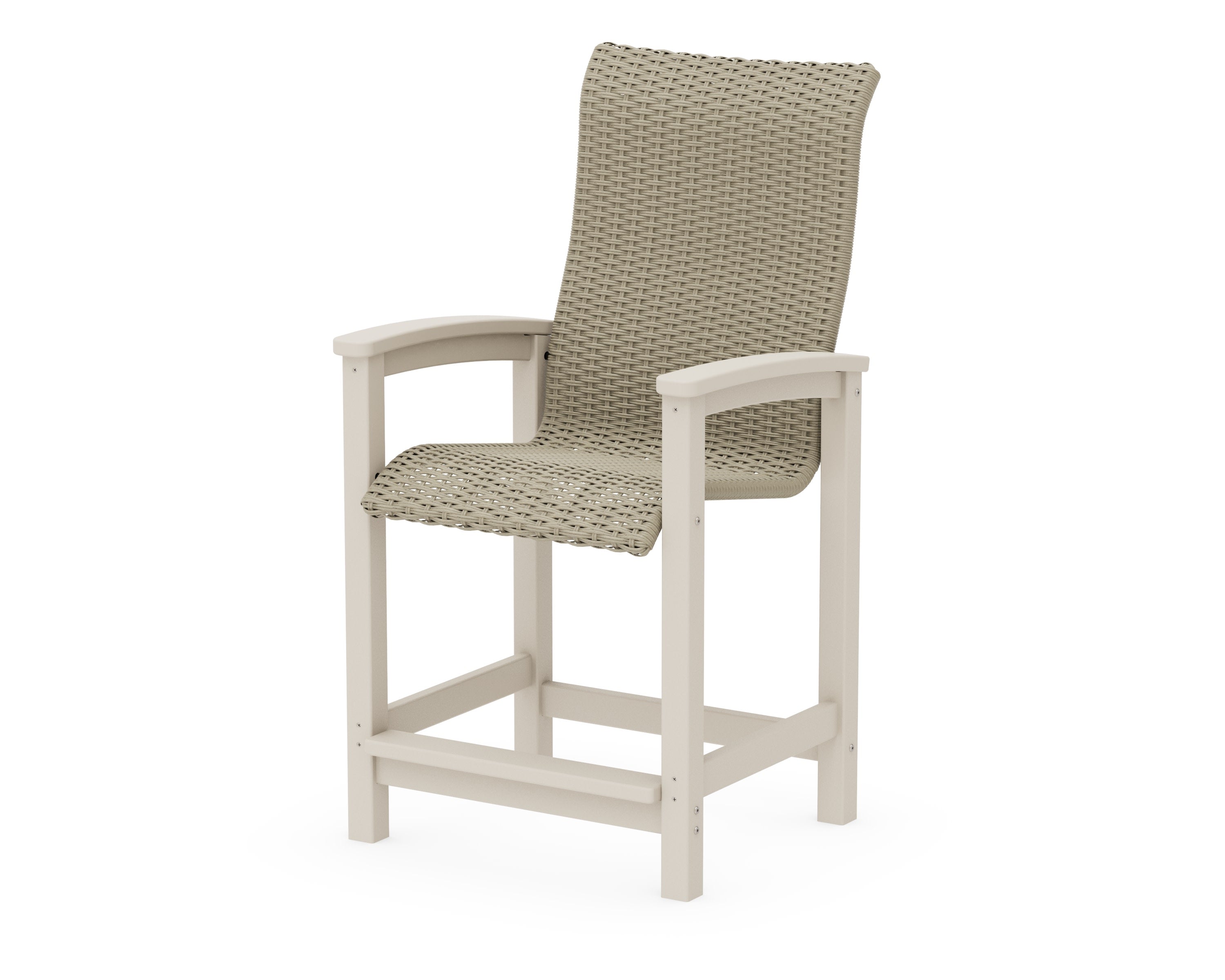 Coastal Woven High-Back Counter Chair in Sand / Dune Grass