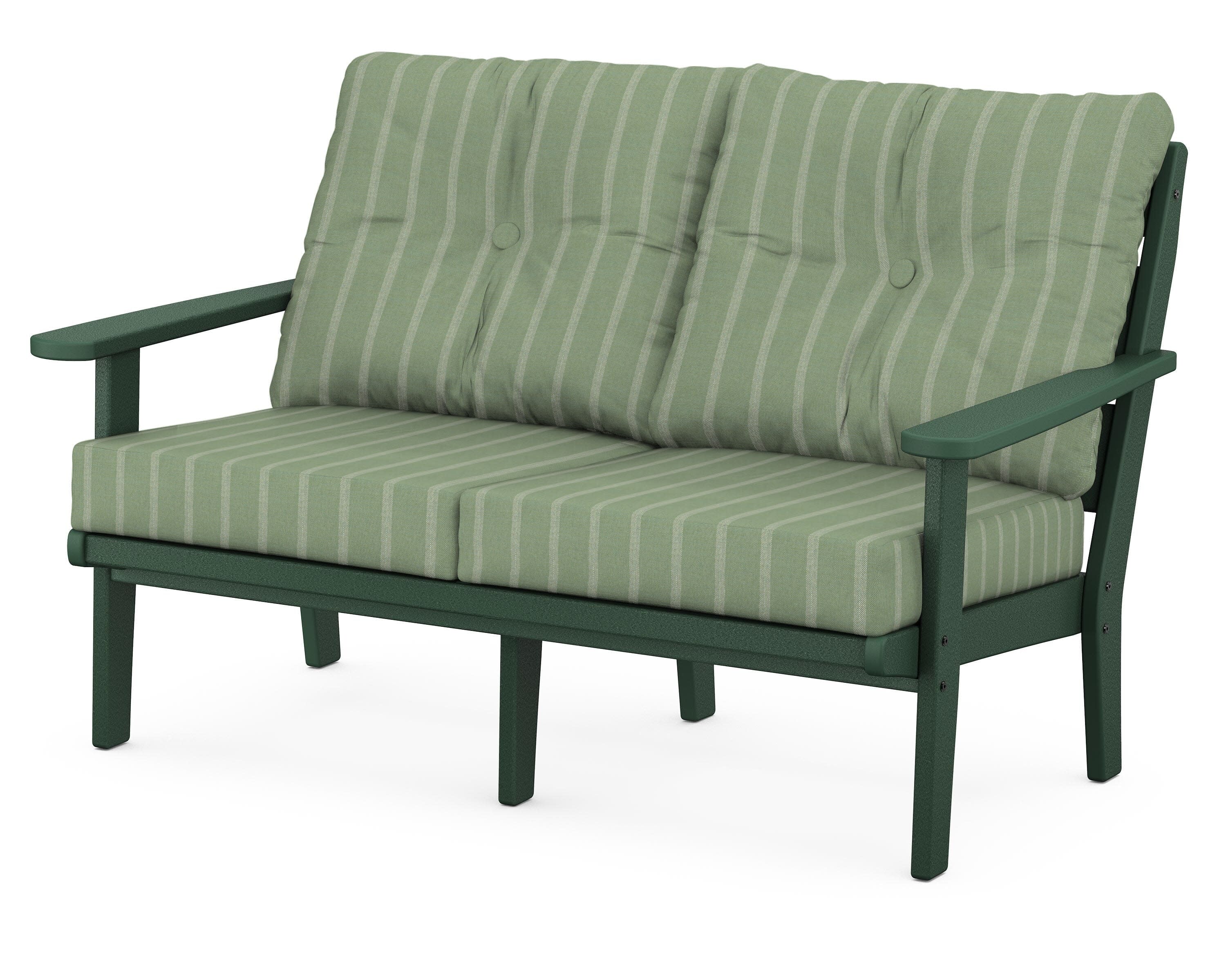 Lakeside Deep Seating Loveseat in Green / Unwind Rainwashed