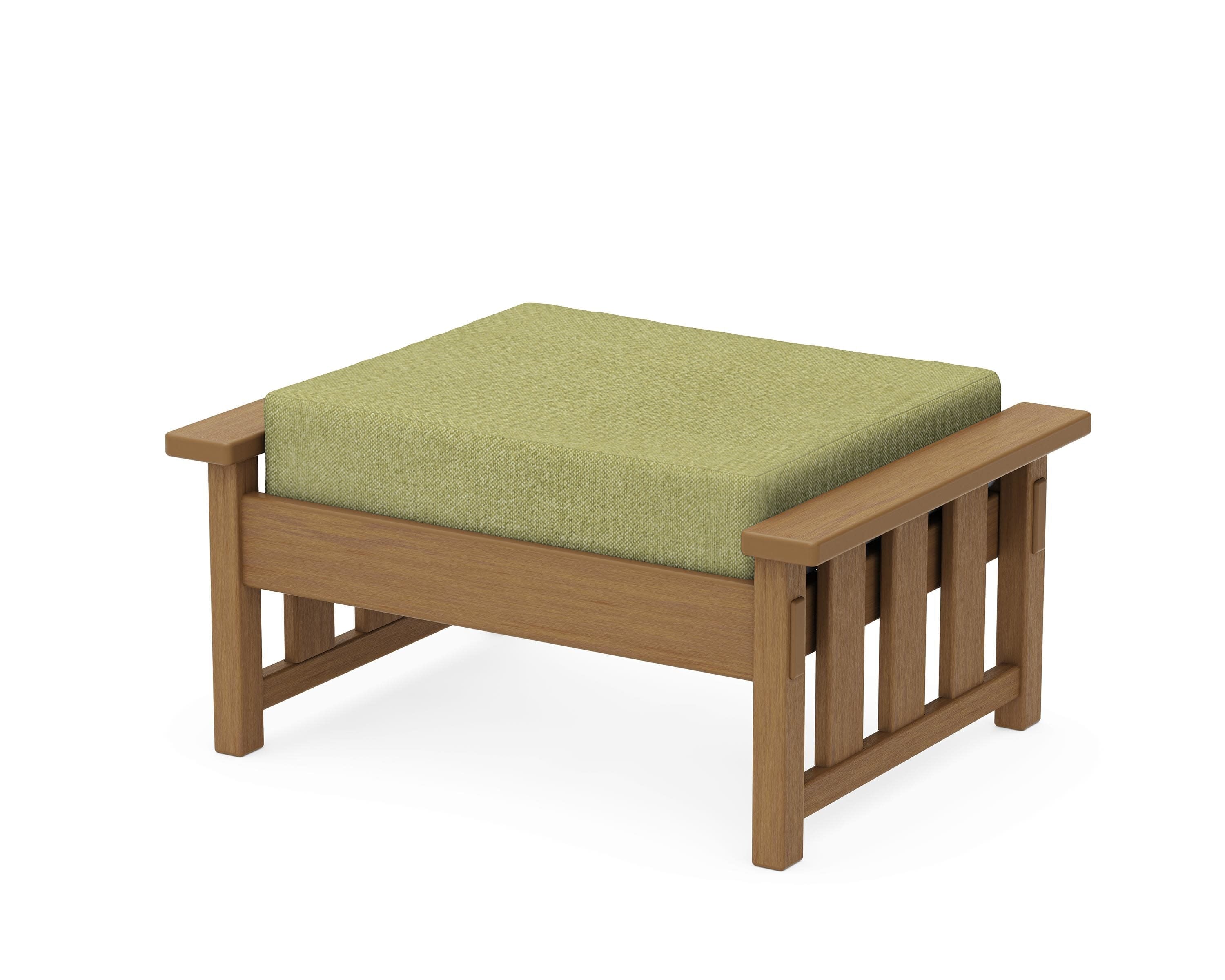 Acadia Deep Seating Ottoman in Natural / Chartreuse Boucle